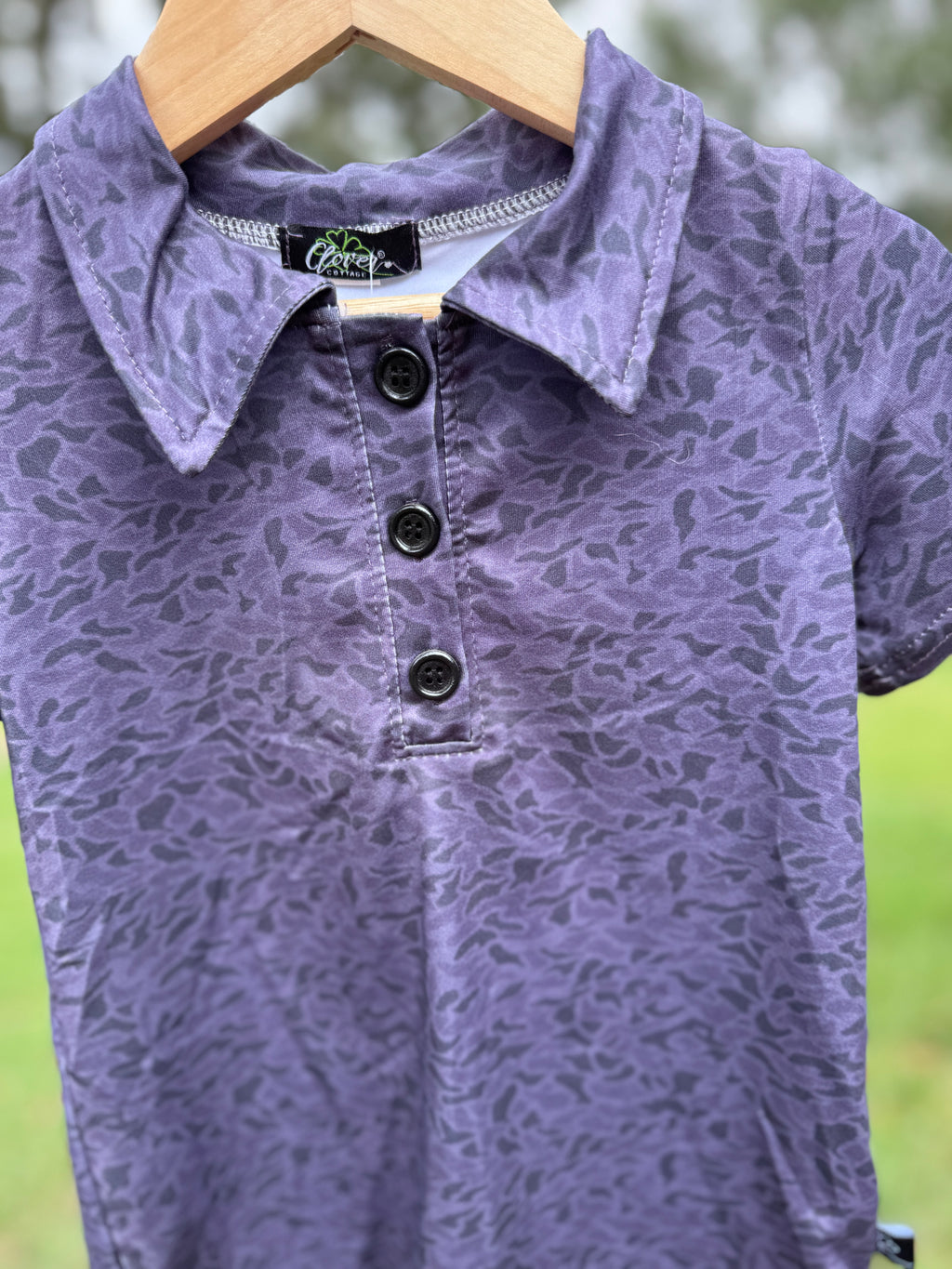 Boys Black Camo Polo