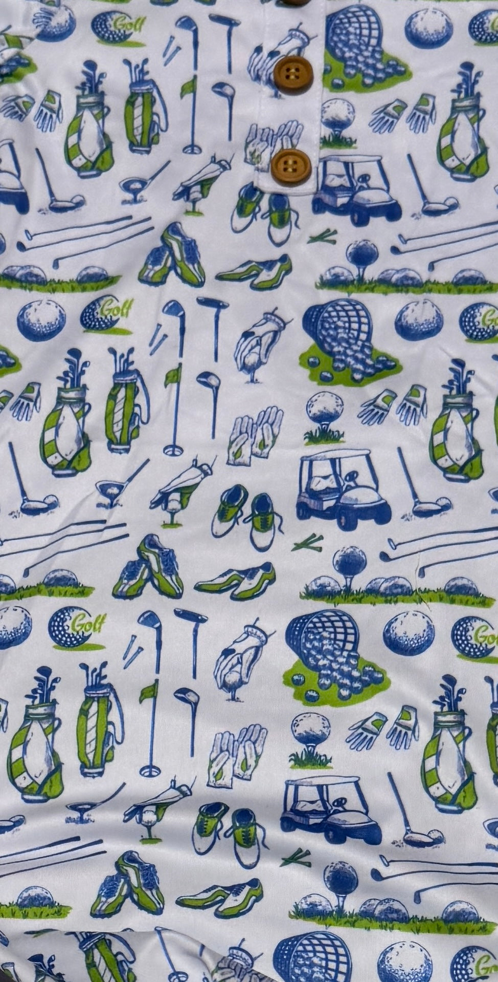 Baby Boy Golf Print Knotted Gown & Hat Set