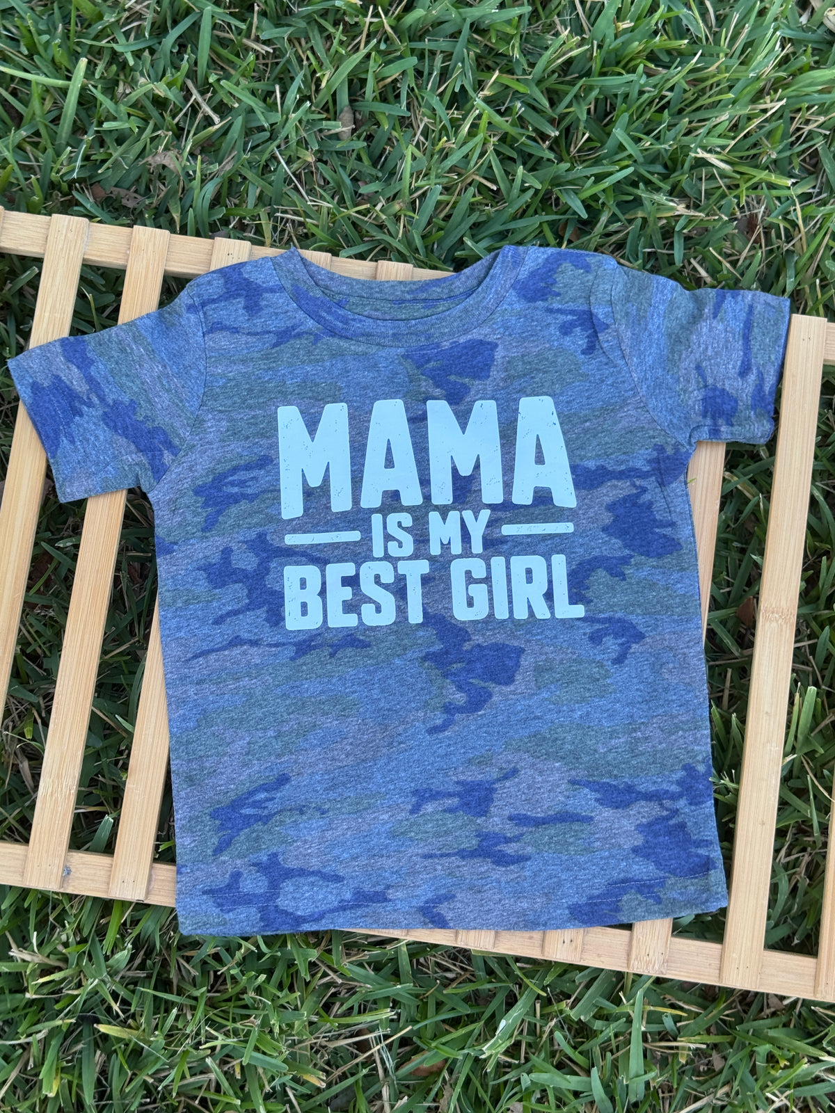 Mama Is My Best Girl Boys Camo Graphic Tee