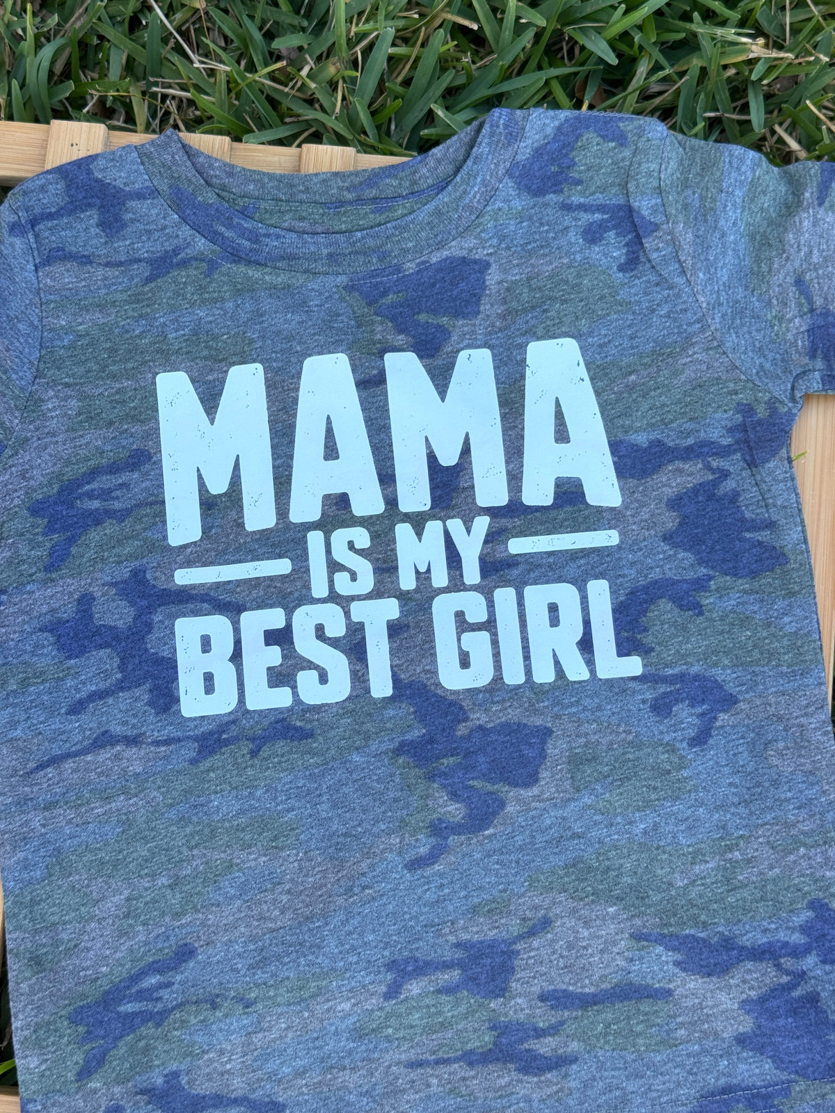 Mama Is My Best Girl Boys Camo Graphic Tee