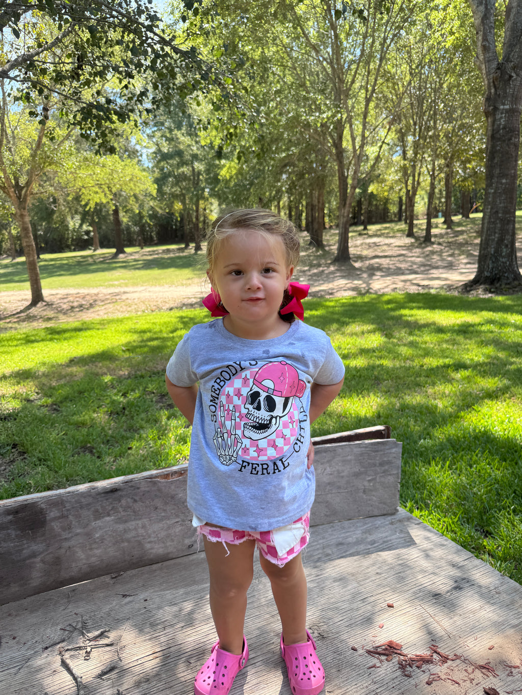 Somebody's Feral Child Graphic Tee - Gray