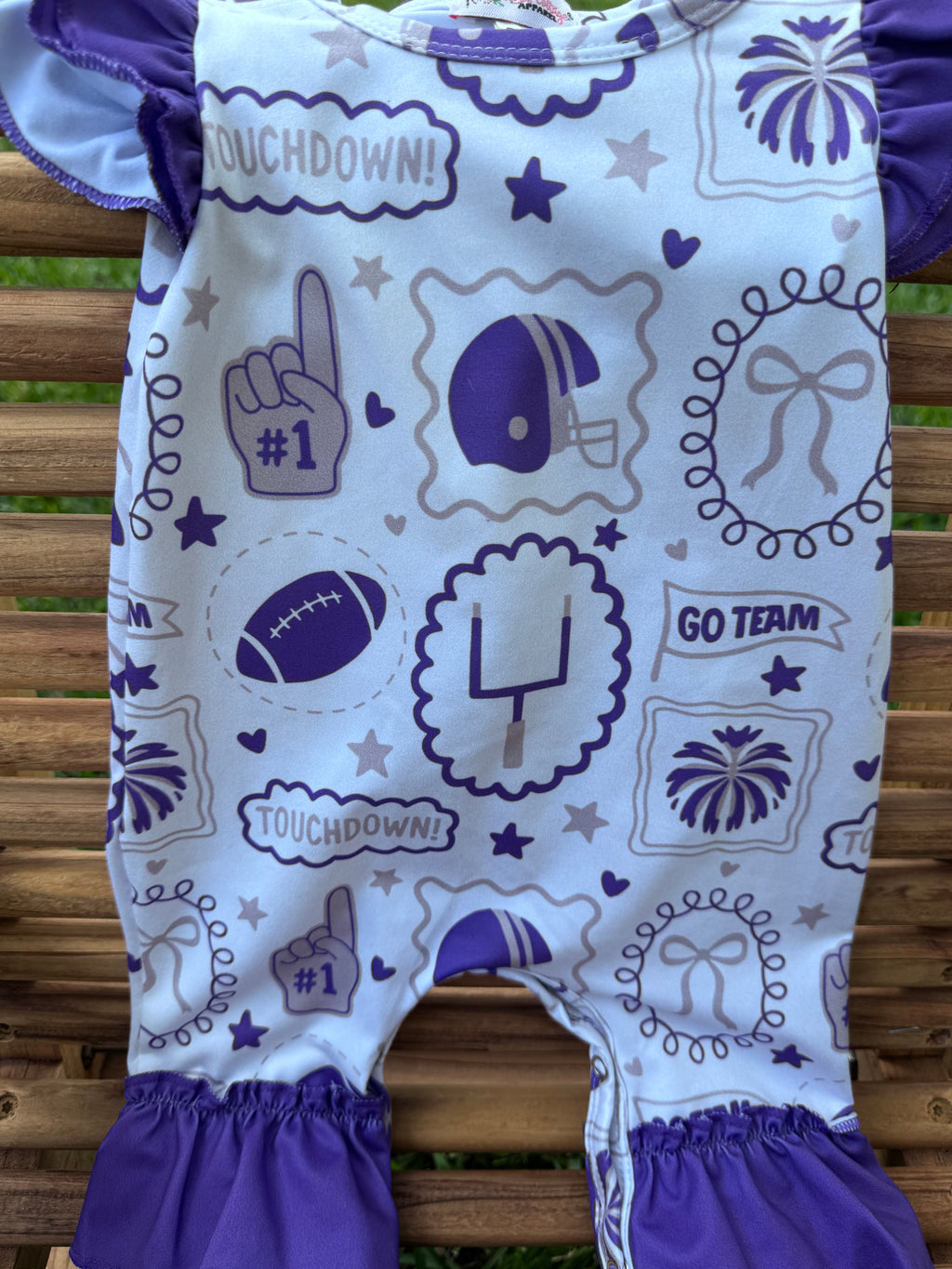 Purple Game Day Ruffle Romper