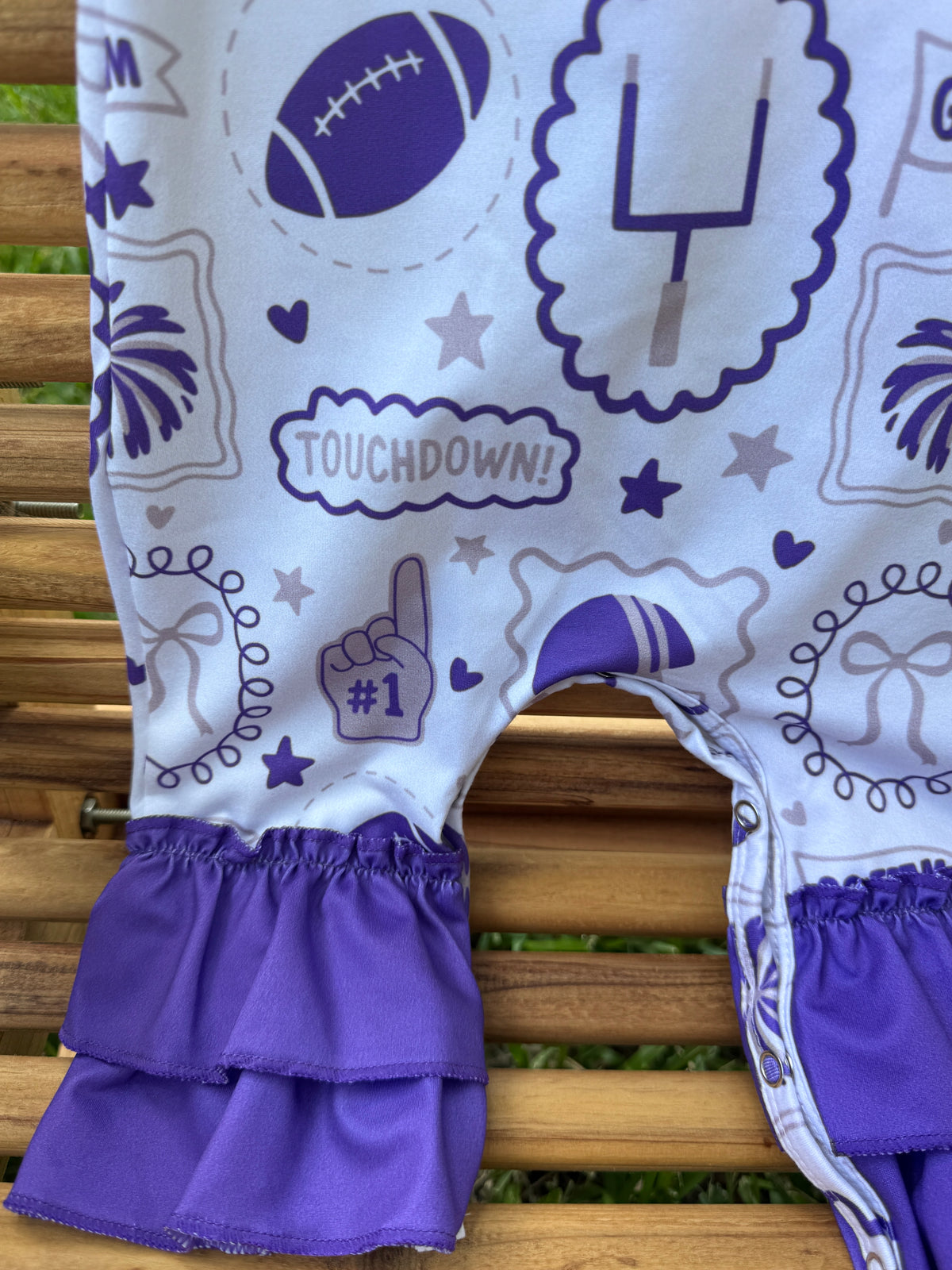 Purple Game Day Ruffle Romper