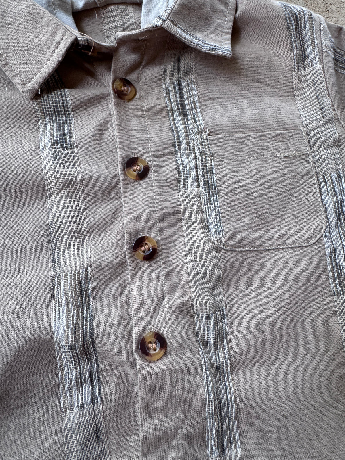 Textured Stripe Hooded Button-Down Shirt