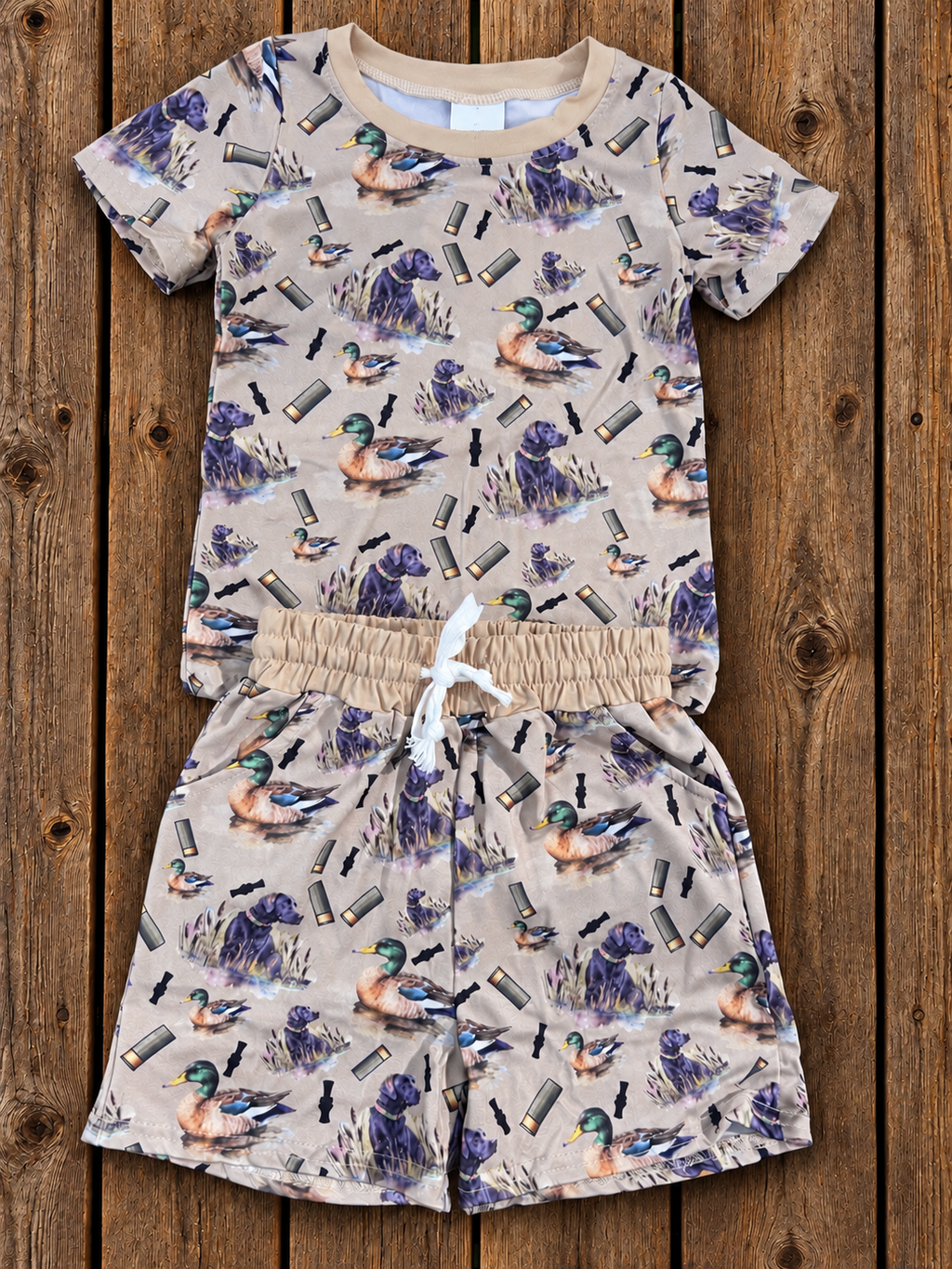Boys Duck Hunting Dog Tee & Shorts Set