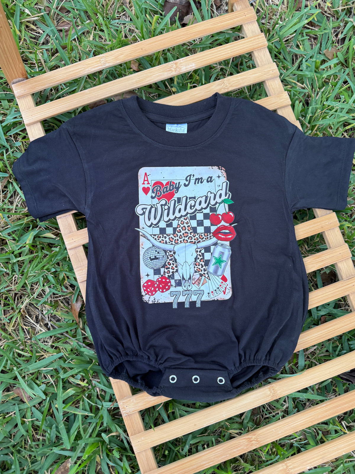 Baby I’m a Wildcard Western Bubble Romper