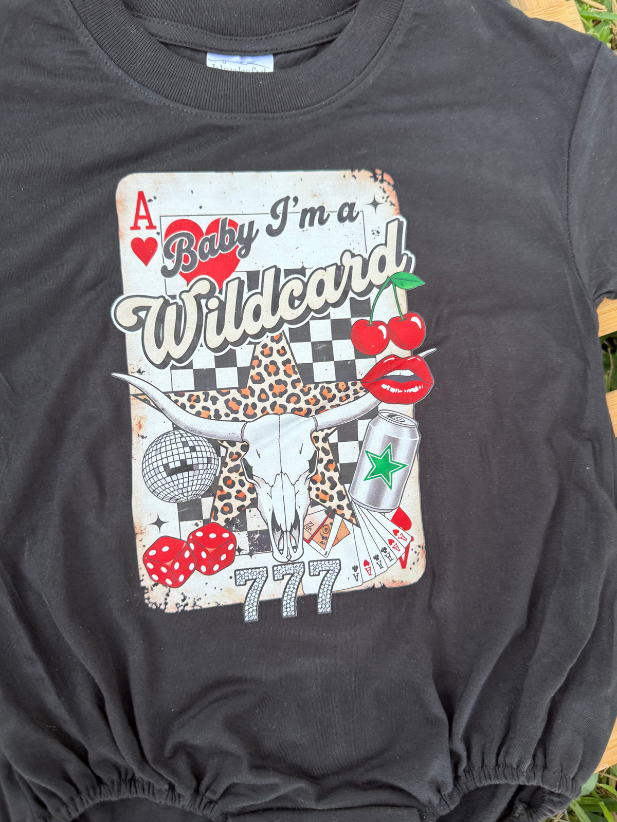 Baby I’m a Wildcard Western Bubble Romper