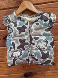 Girls Camo Deer Ruffle Puffer Vest
