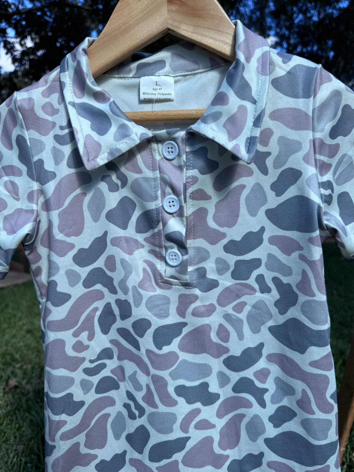 Kids Neutral Camo Polo Shirt