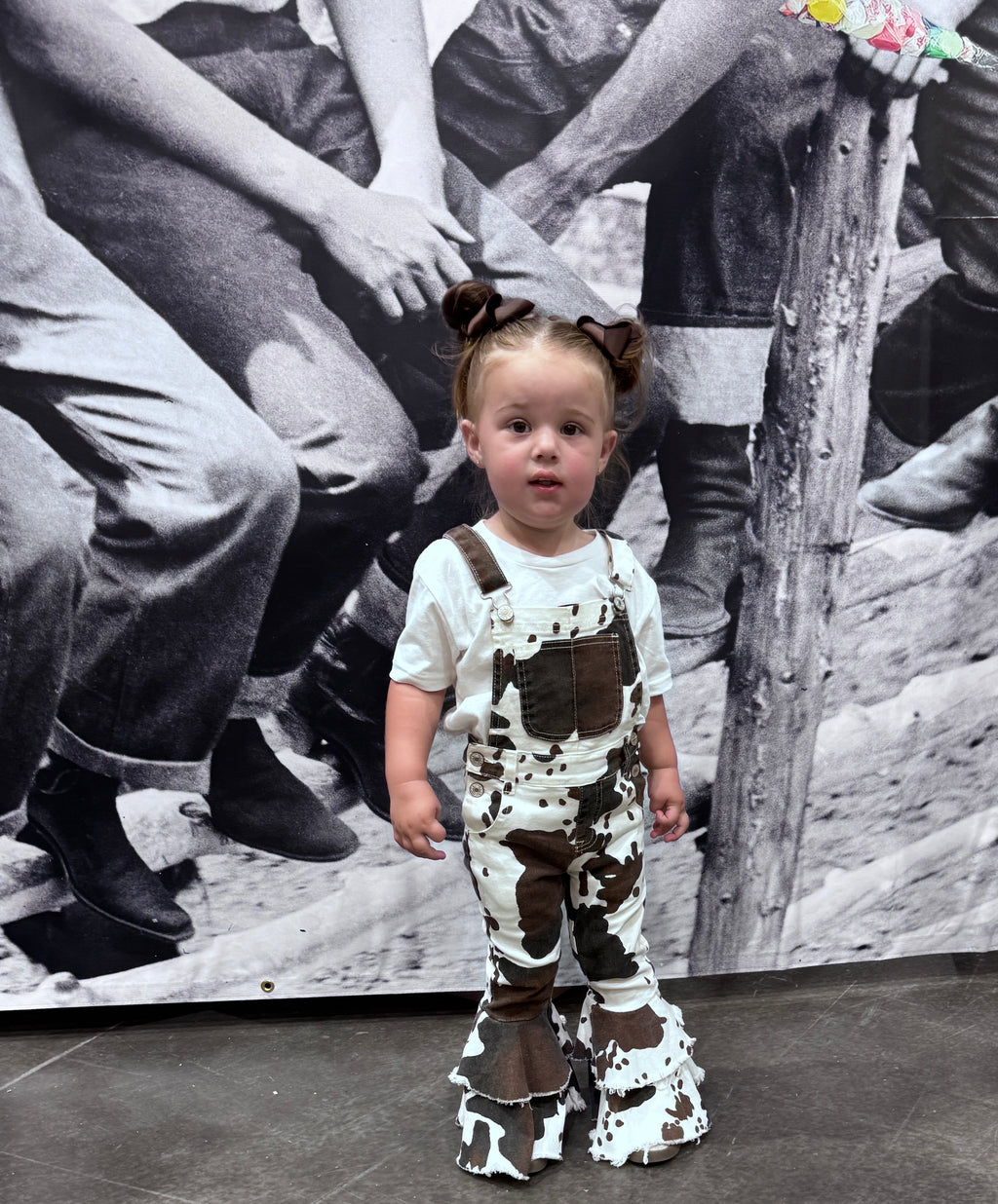 Cow Print Double Bell Overalls 🤎🐄