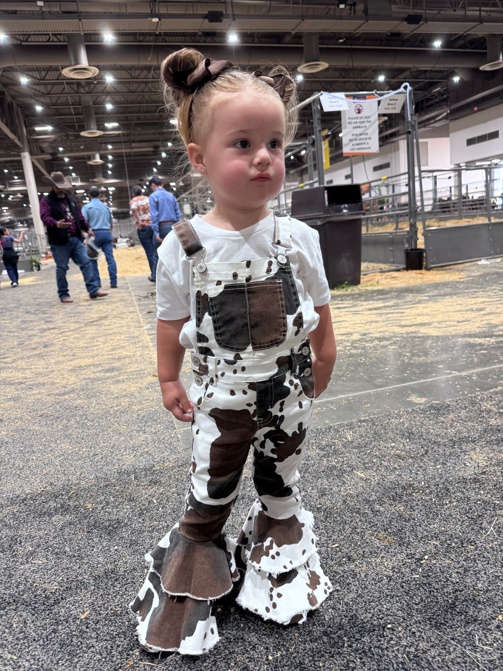 Cow Print Double Bell Overalls 🤎🐄