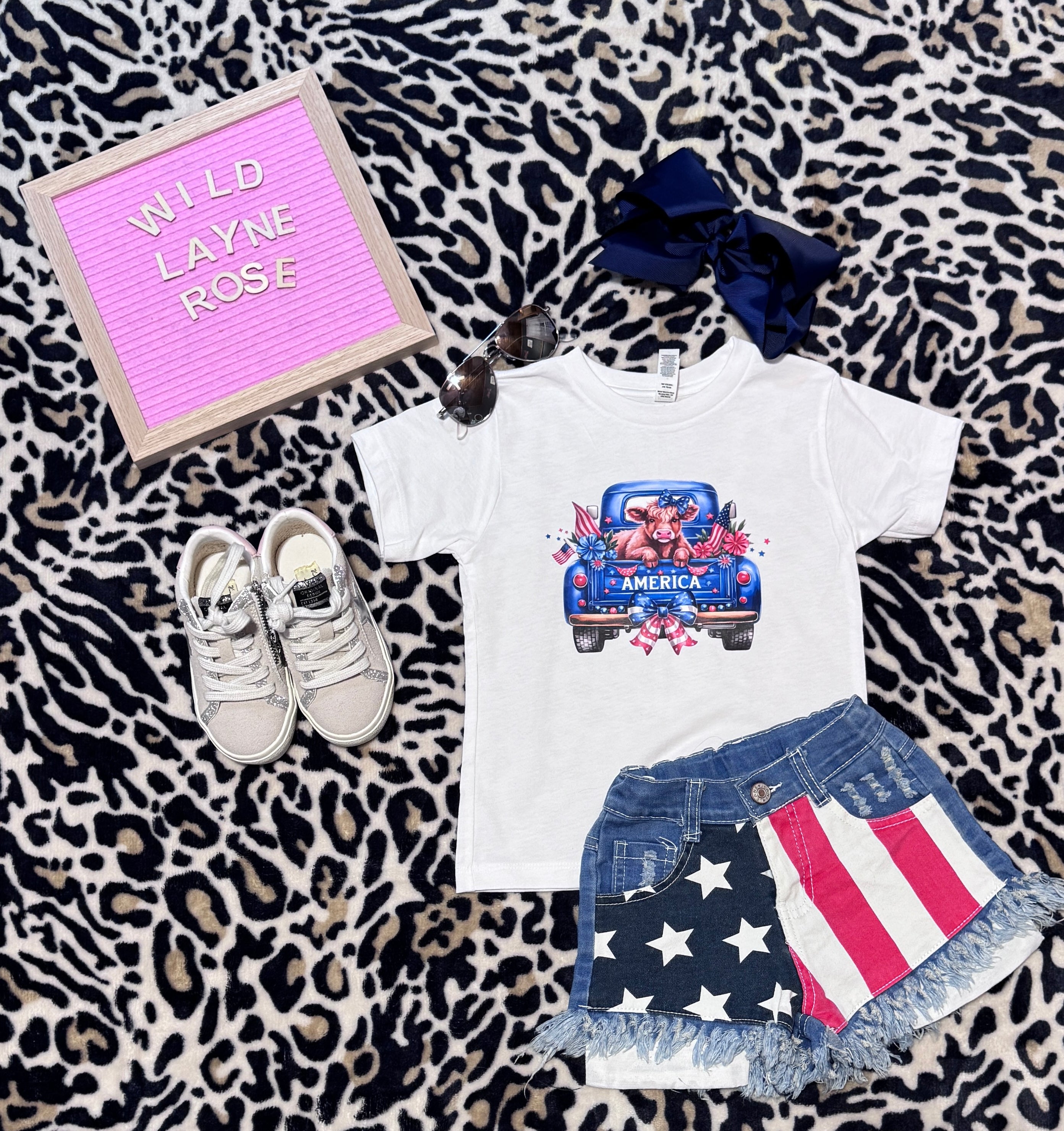 Americana Distressed Denim Shorts