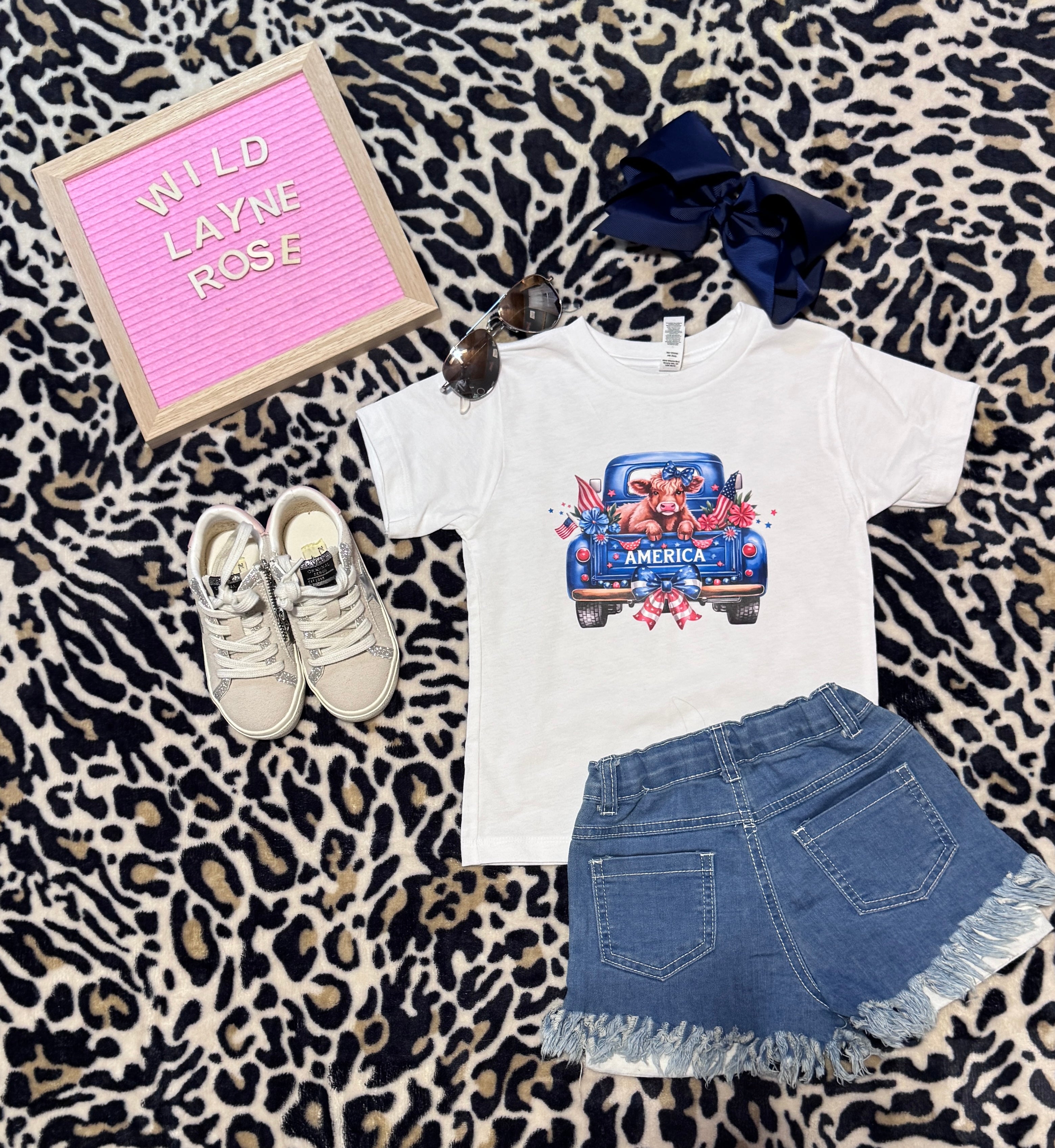 Americana Distressed Denim Shorts