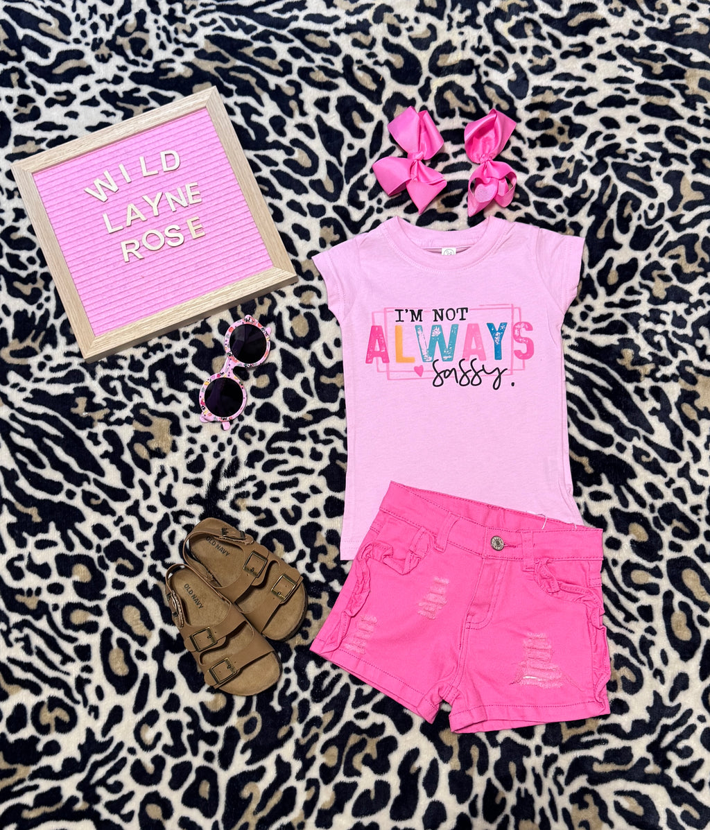 💓Pink Distressed Denim Shorts
