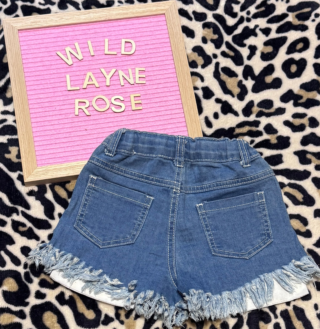 Americana Distressed Denim Shorts