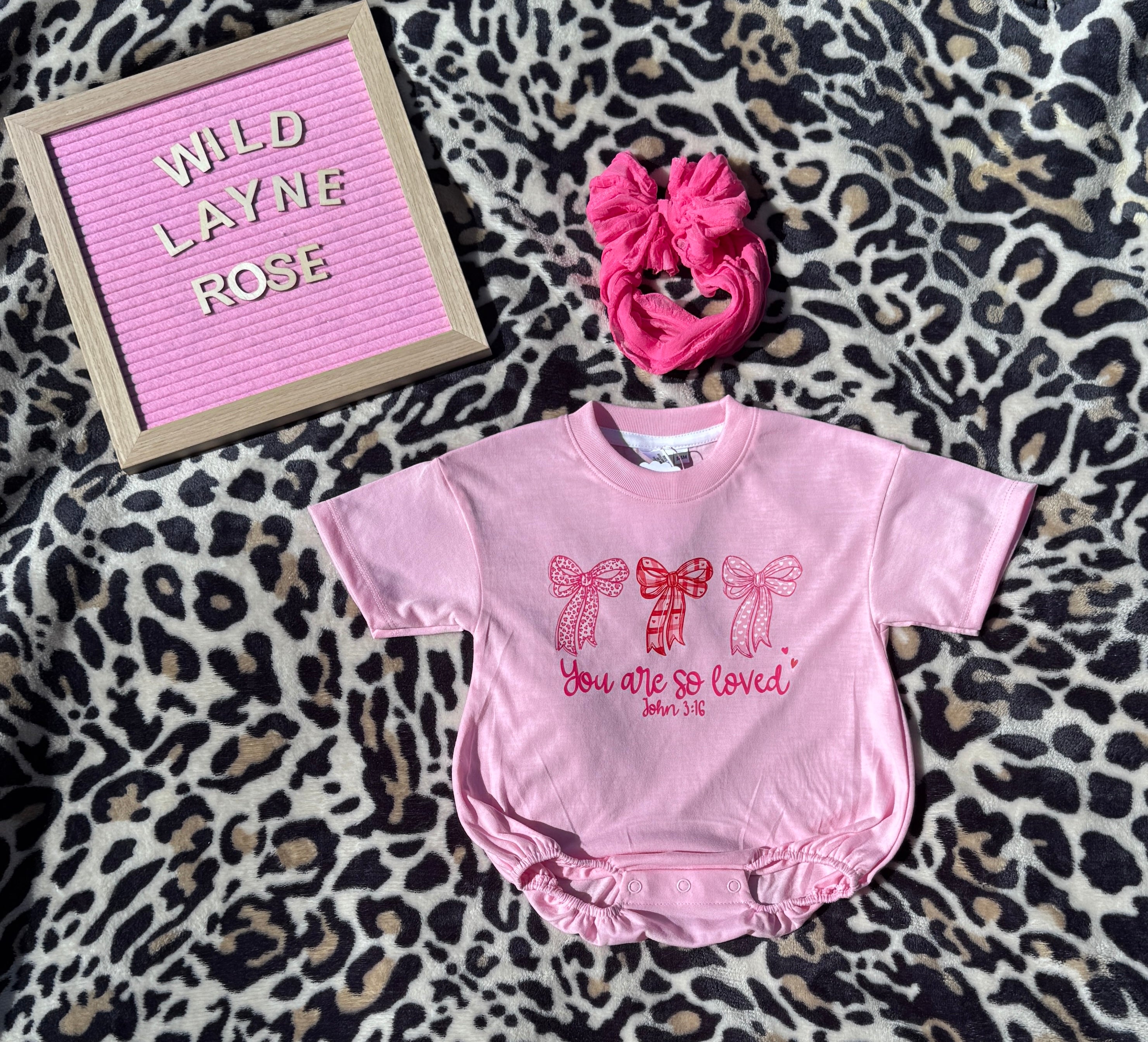 You Are So Loved Pink Bubble Romper