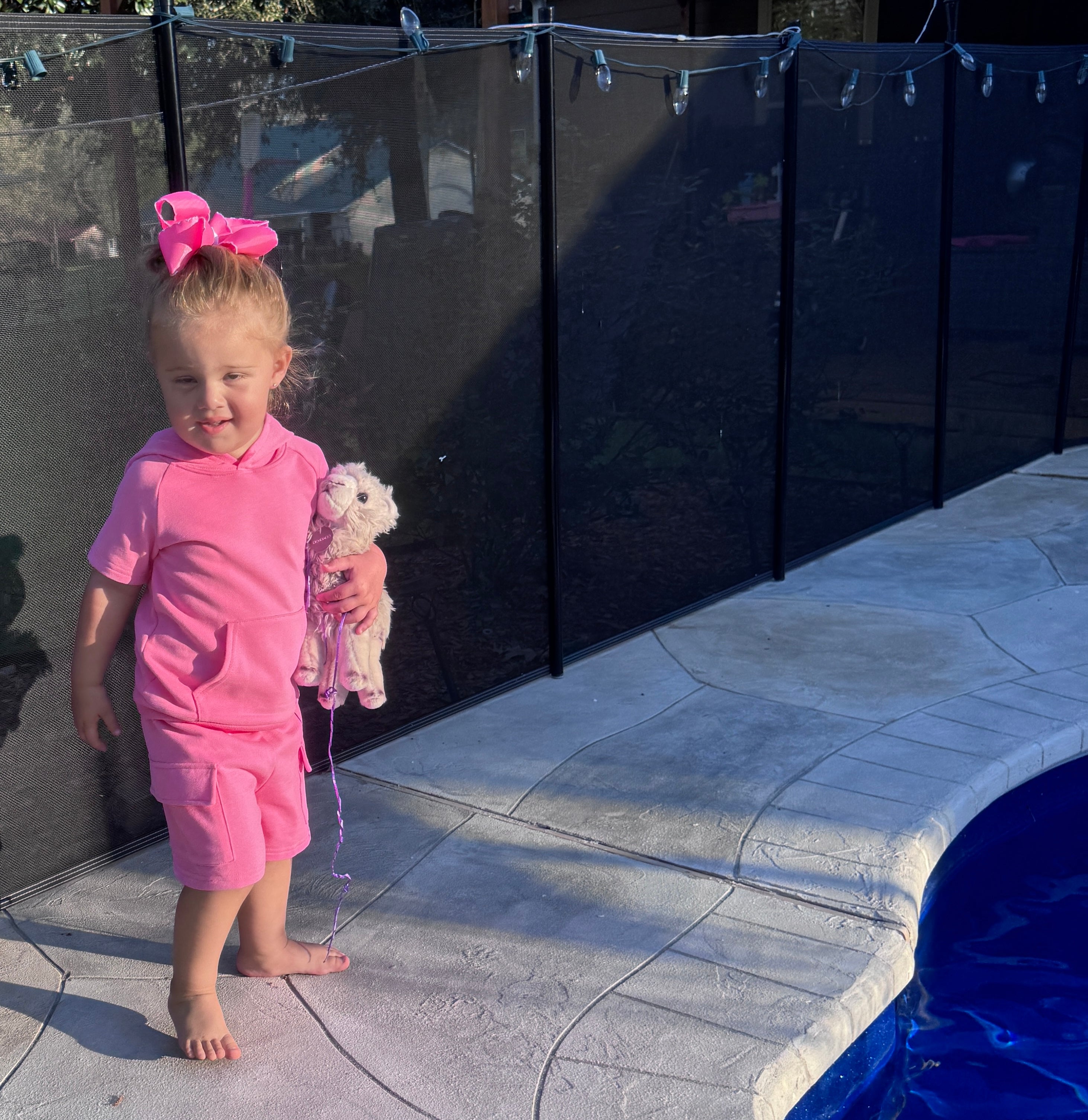 Terry Cargo Shorts Set-Pink