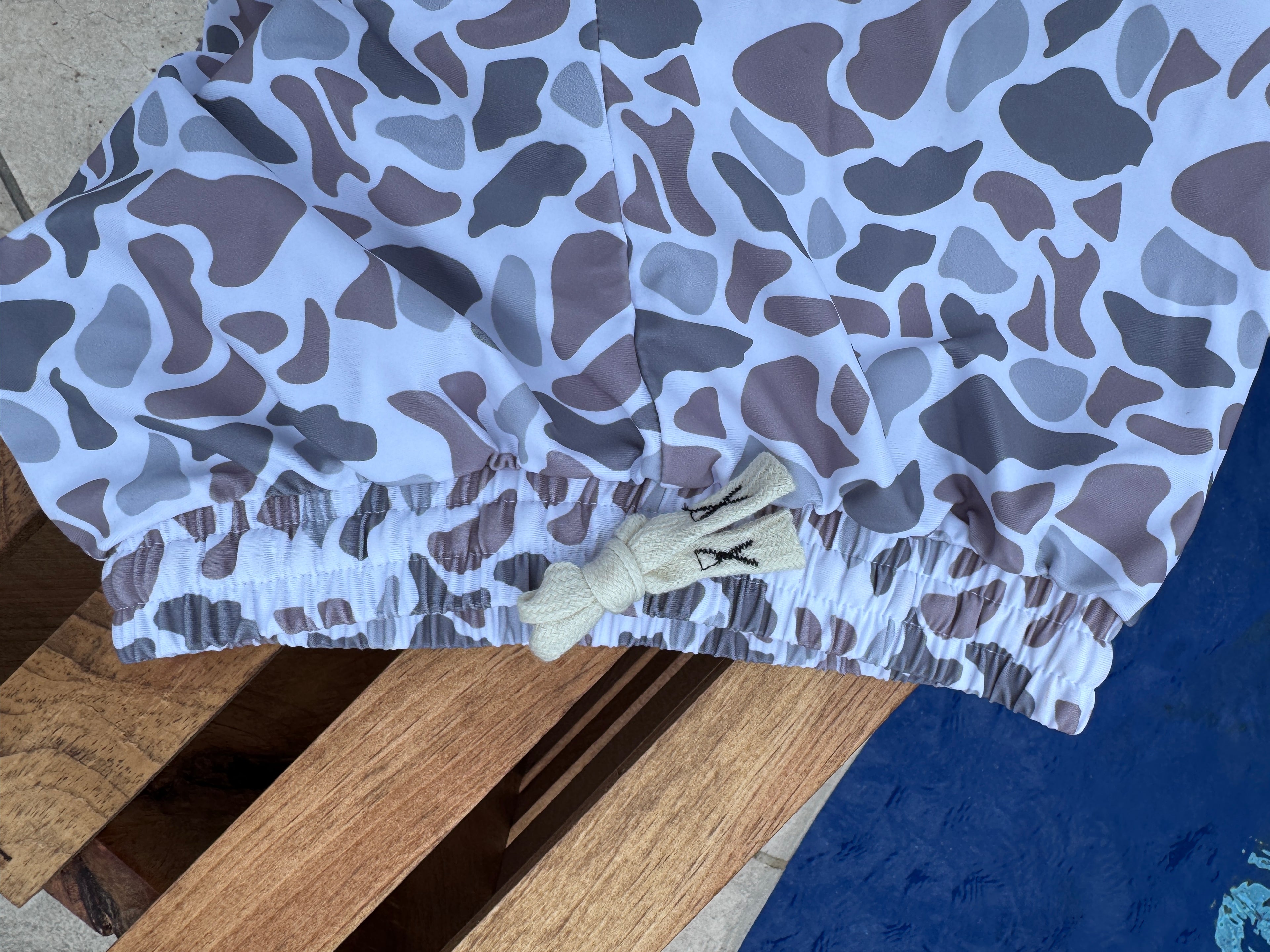 Boys Grey Camo Swim Shorts