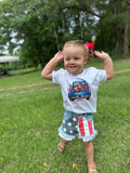 America Cow Graphic Tee—Patriotic Toddler Shirt