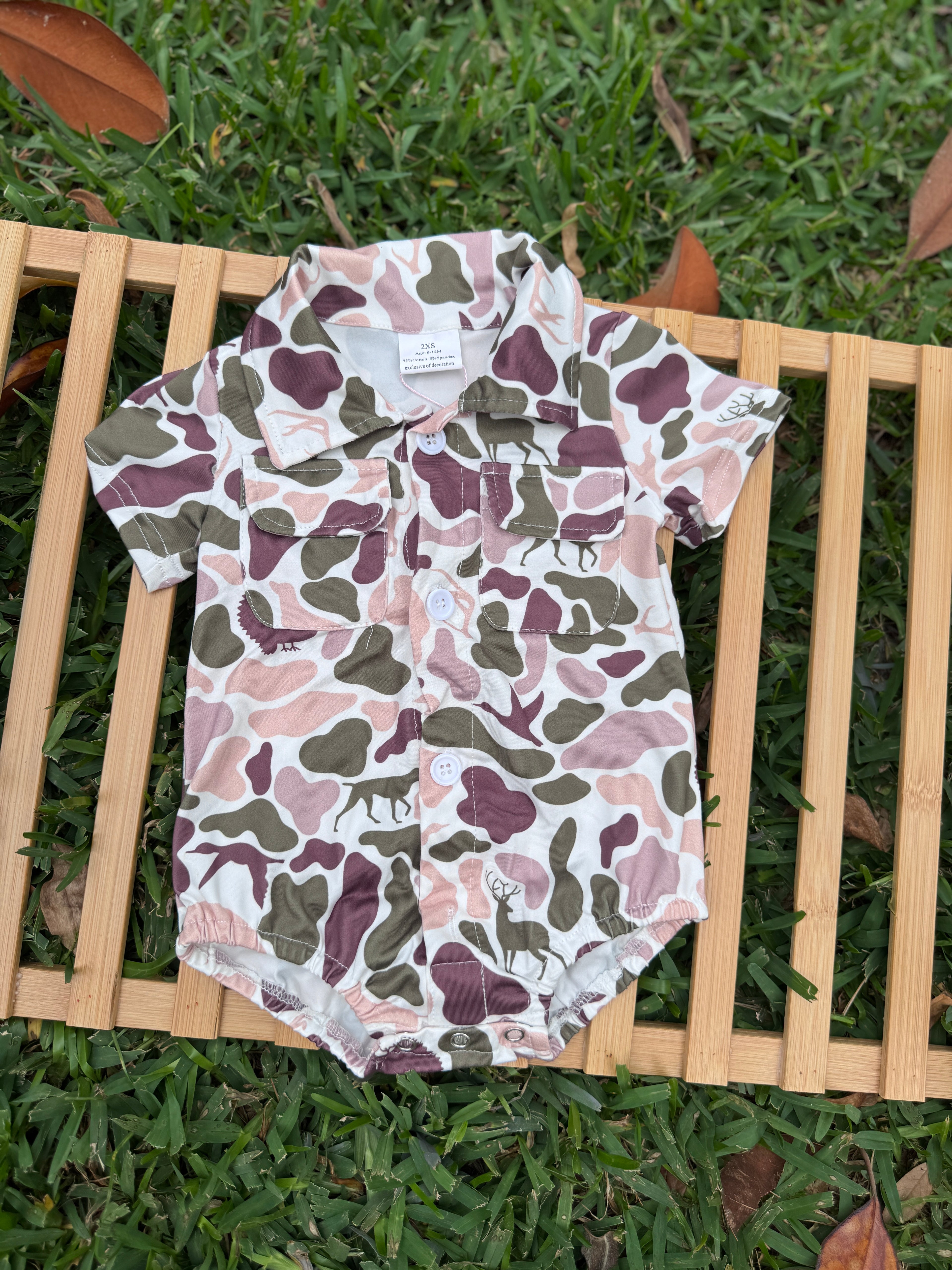 🦌 Little Hunter Camo Romper