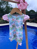 Pink Paradise Palm Romper