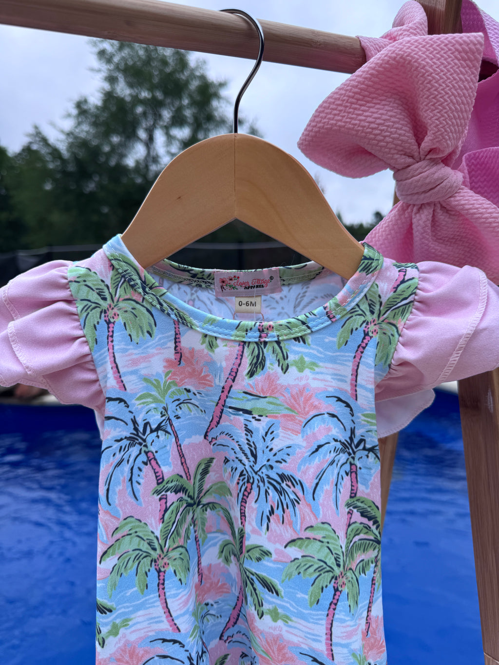 Pink Paradise Palm Romper