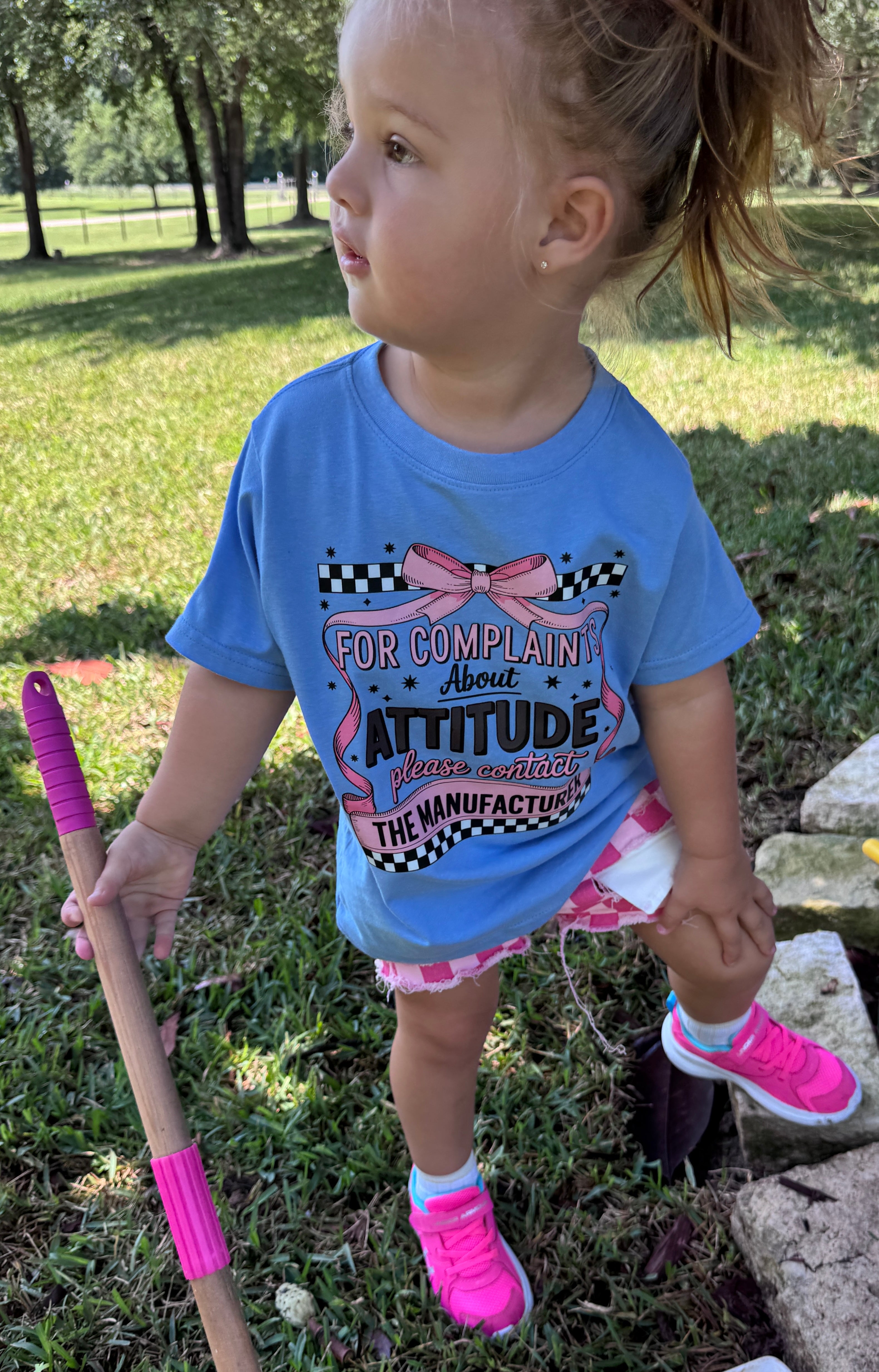 💖Pink Bow " For Complaints About My Attitude" Graphic Tee