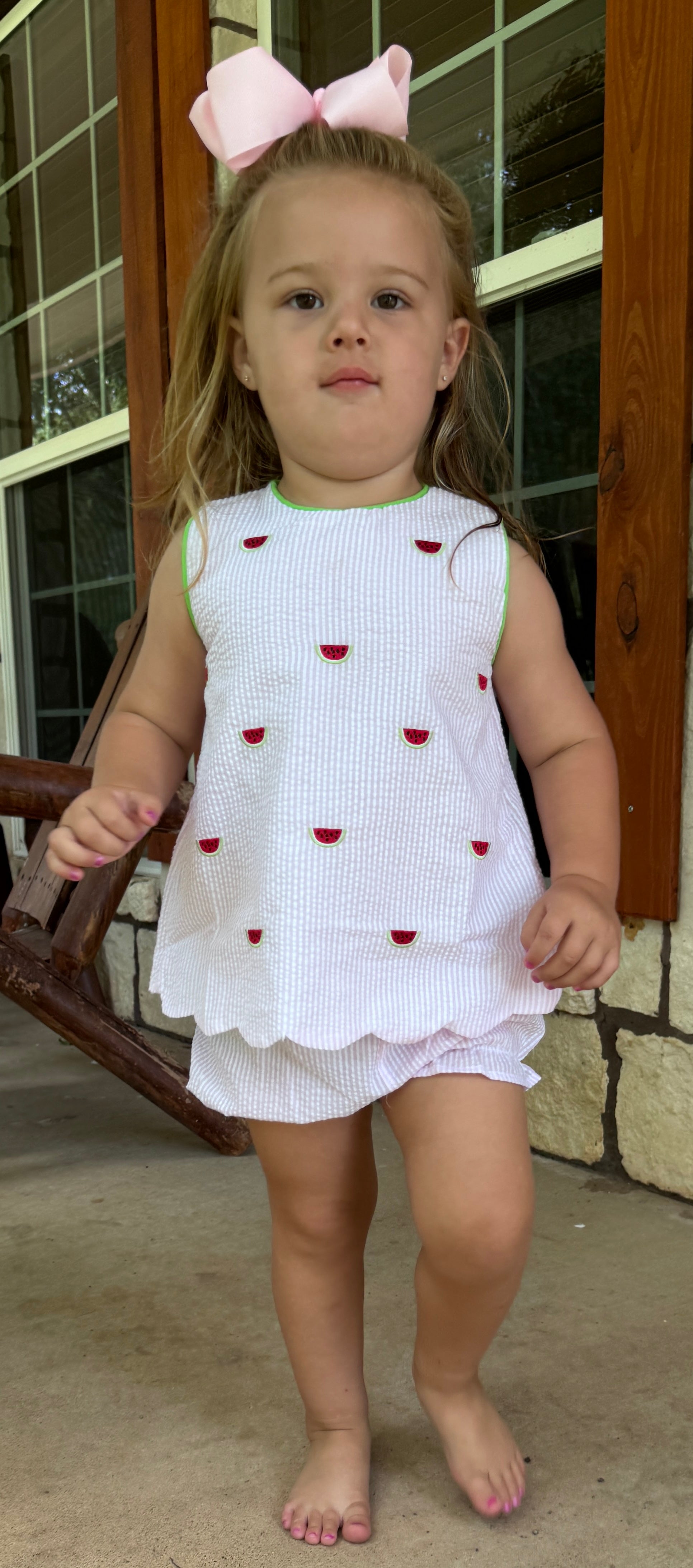 Watermelon Bow Back Bloomer Set