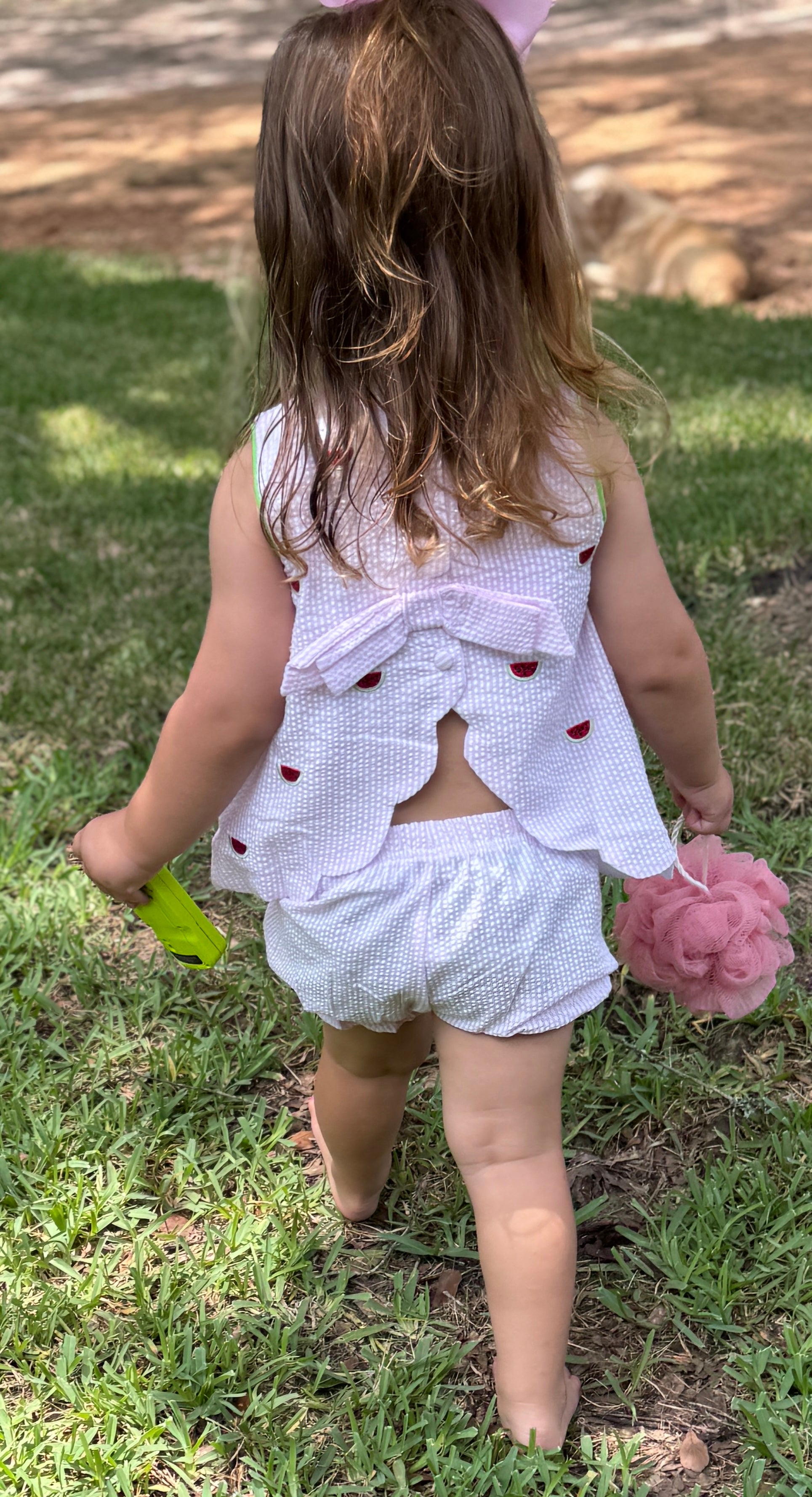 Watermelon Bow Back Bloomer Set