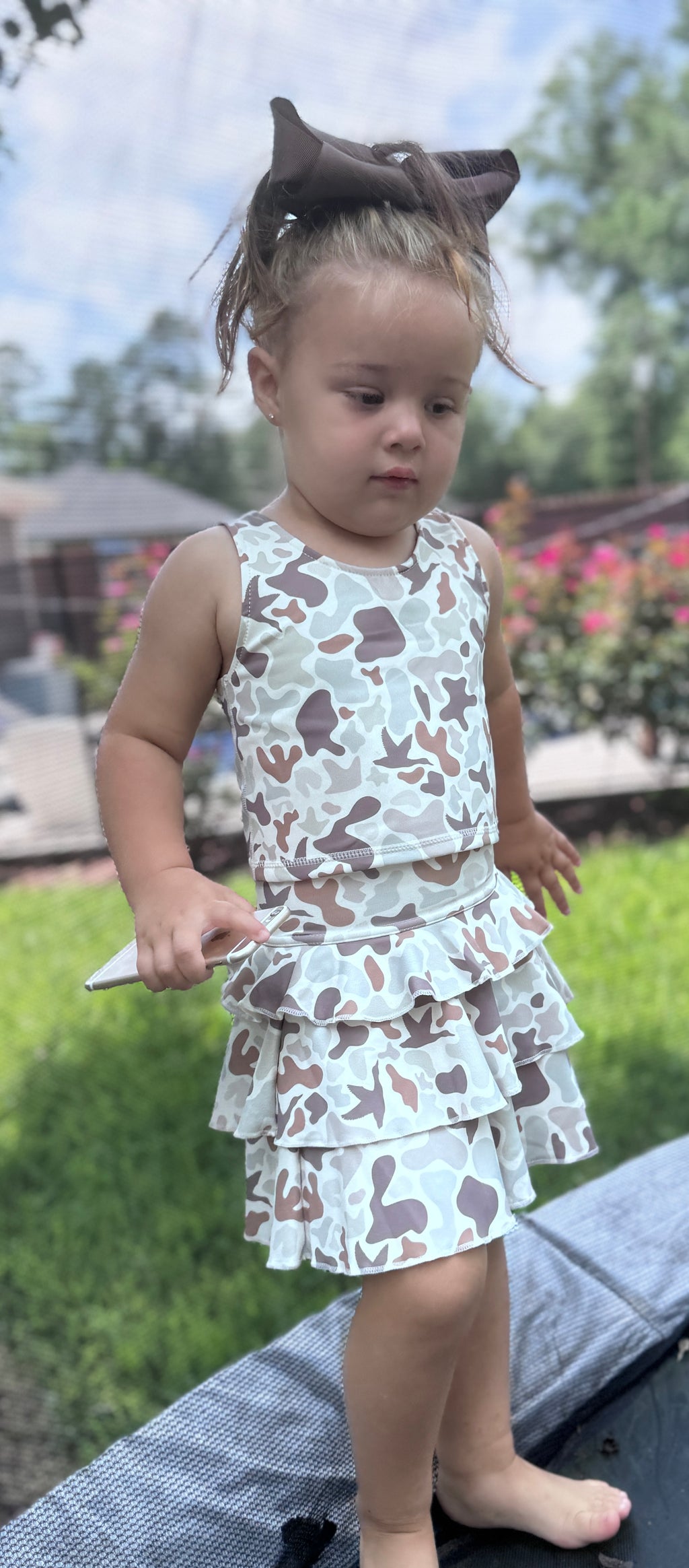 🤎 Desert Camo Ruffle Two-Piece Set