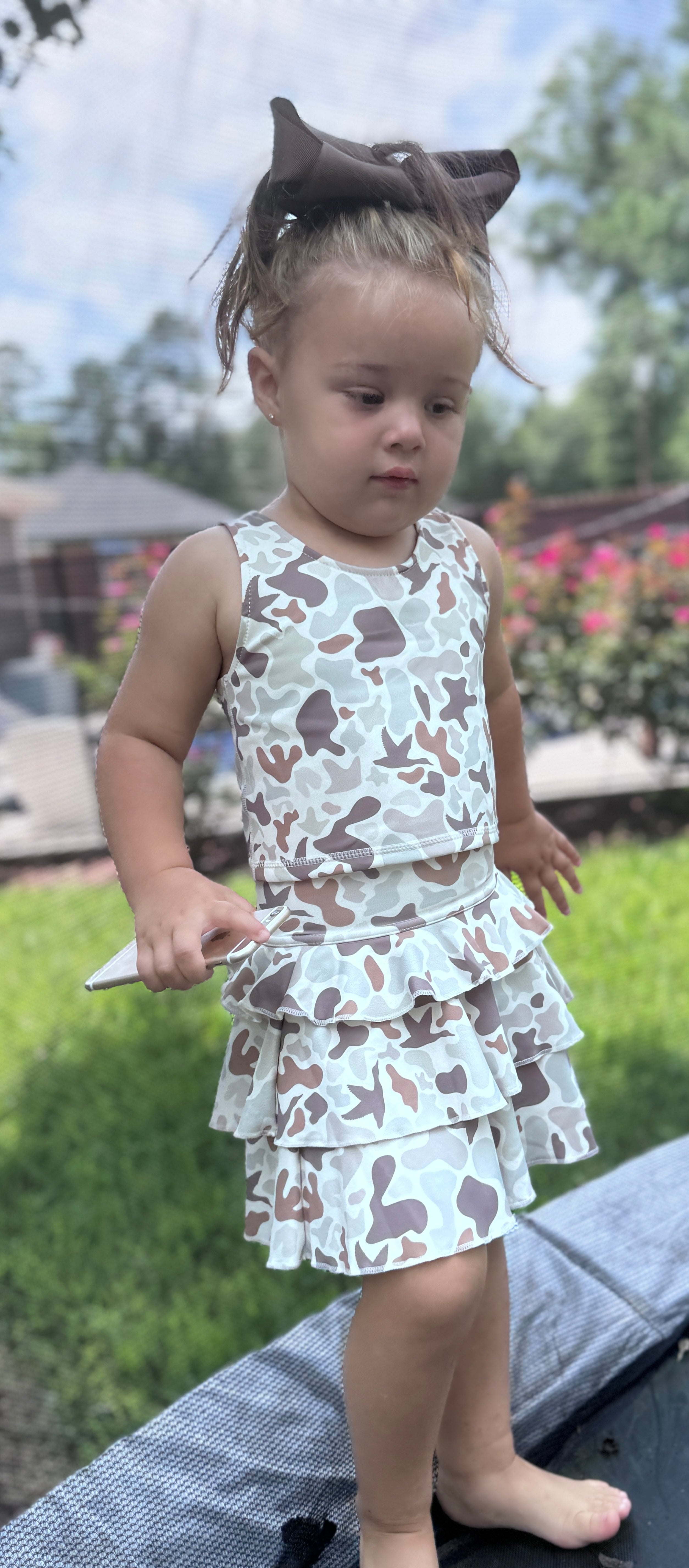 🤎 Desert Camo Ruffle Two-Piece Set