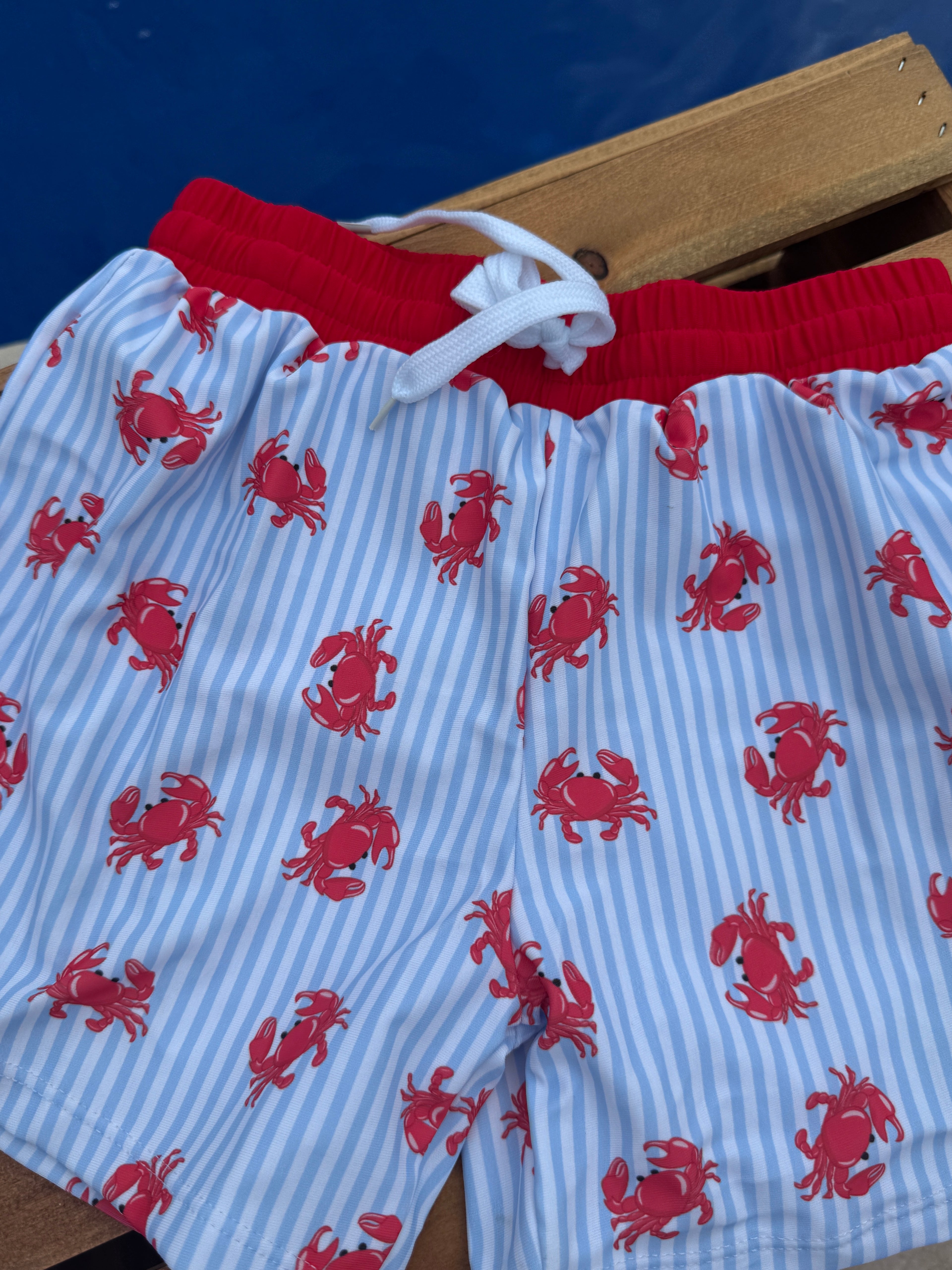 🦀Seersucker Crab Swimsuit