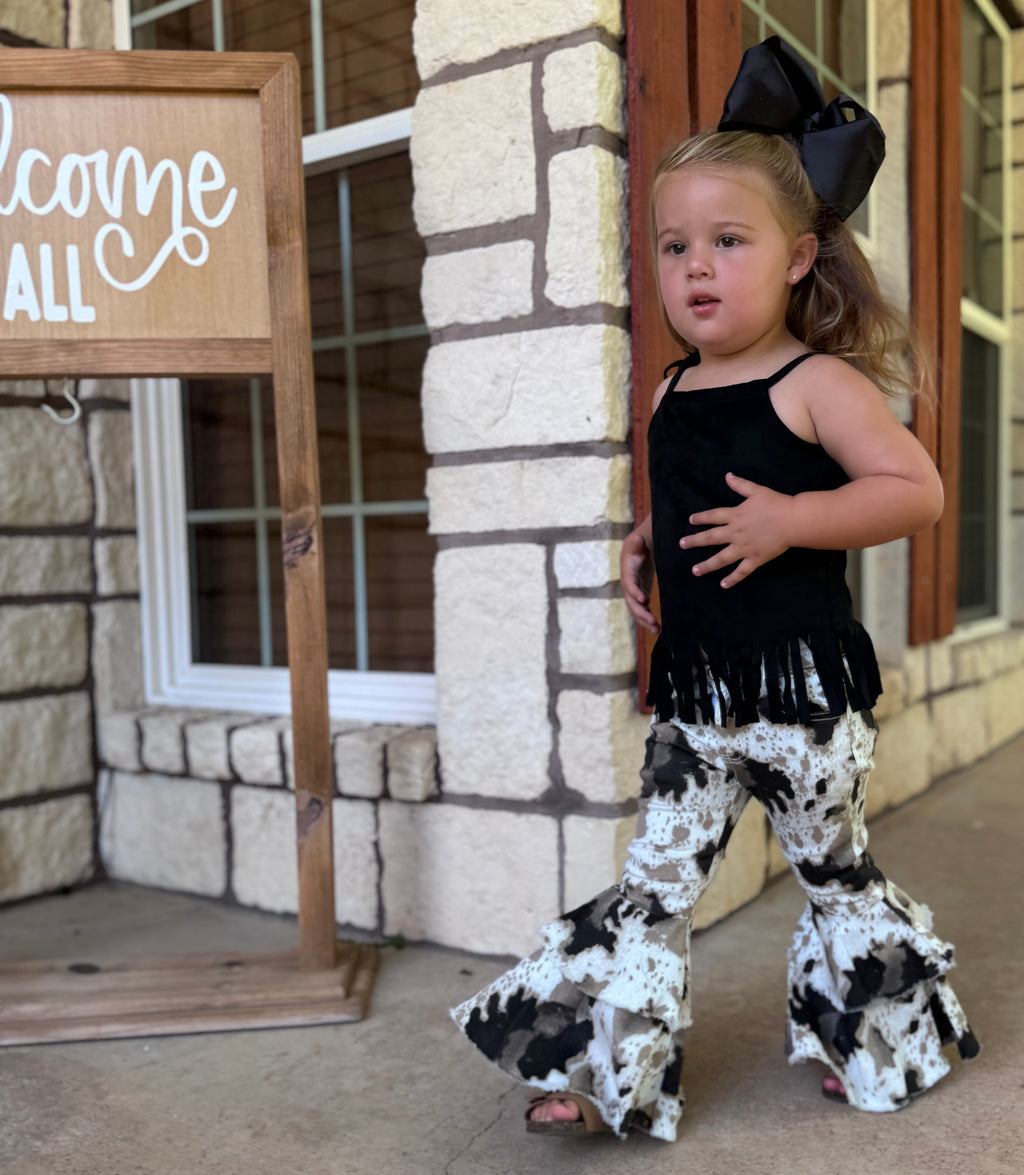 Cow Print Flare Jeans 🤎🖤