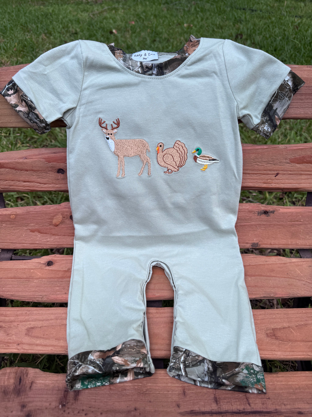 Little Outdoorsman Camo Romper 🦌🦃🦆