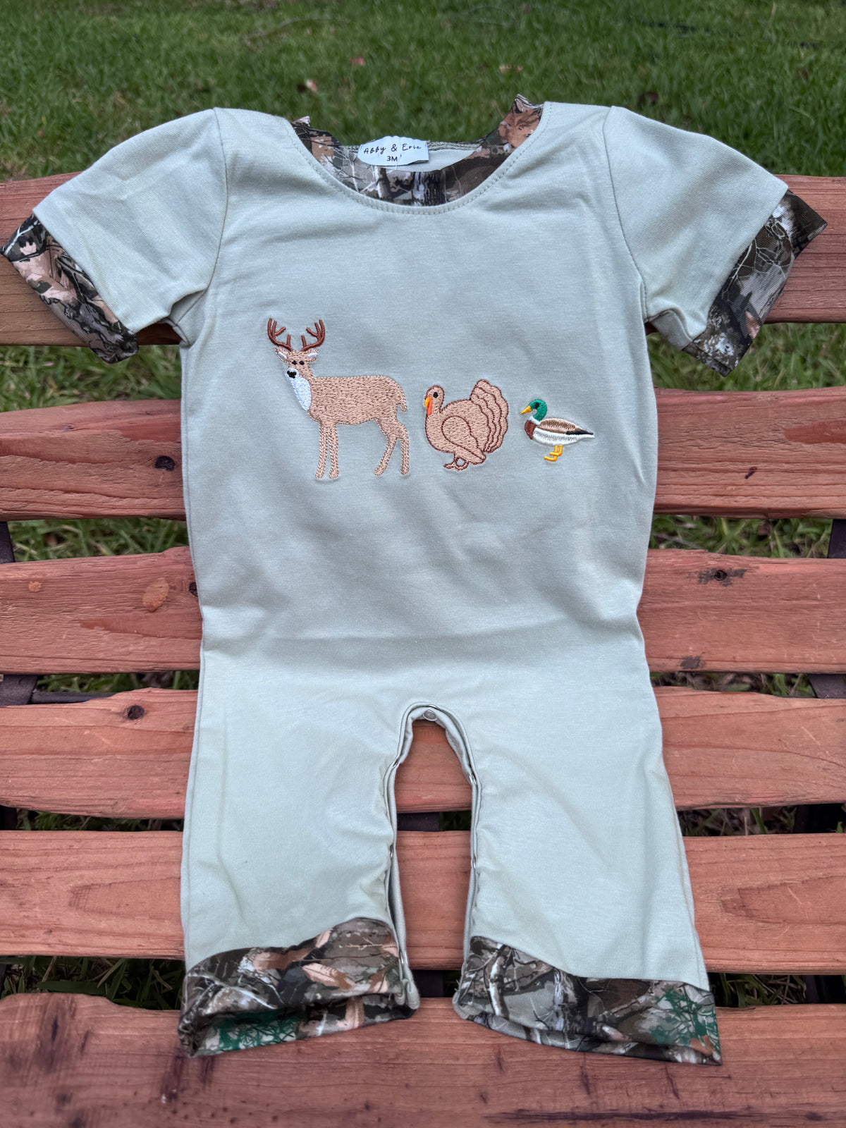 Little Outdoorsman Camo Romper 🦌🦃🦆