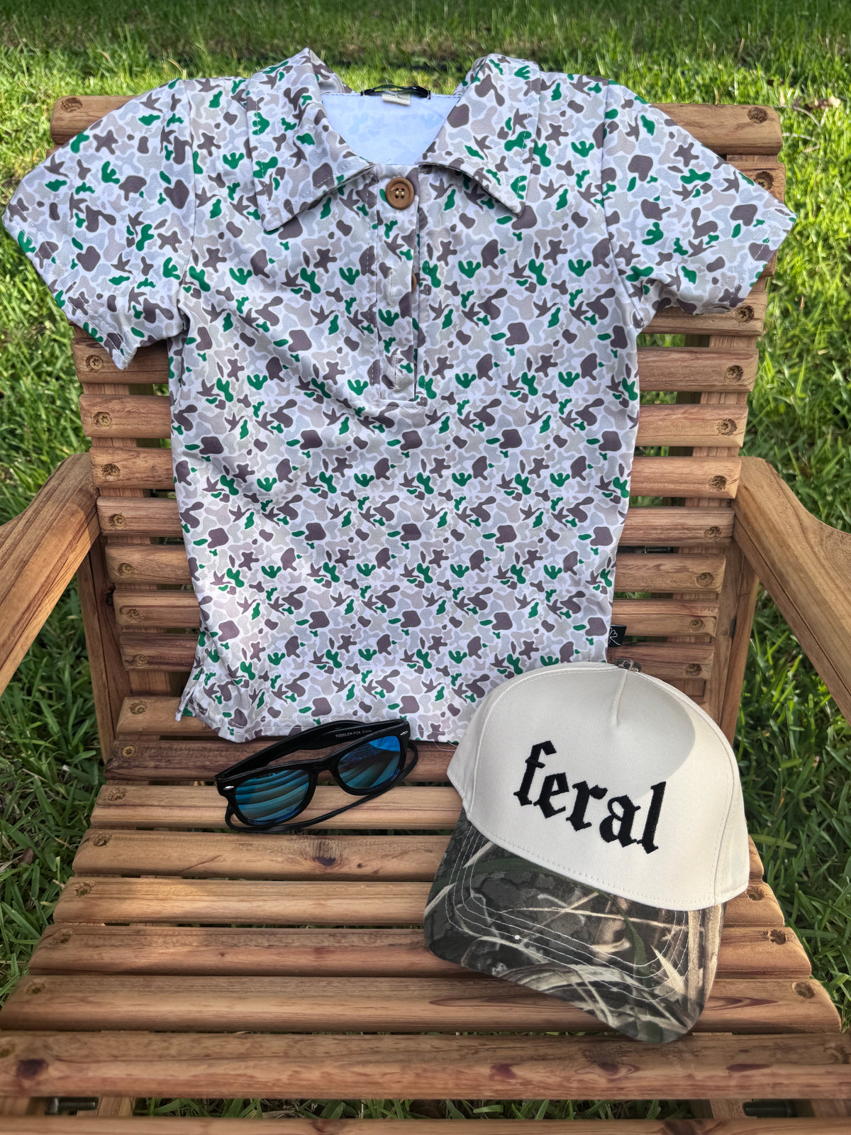 Little Outdoorsman Camo Polo