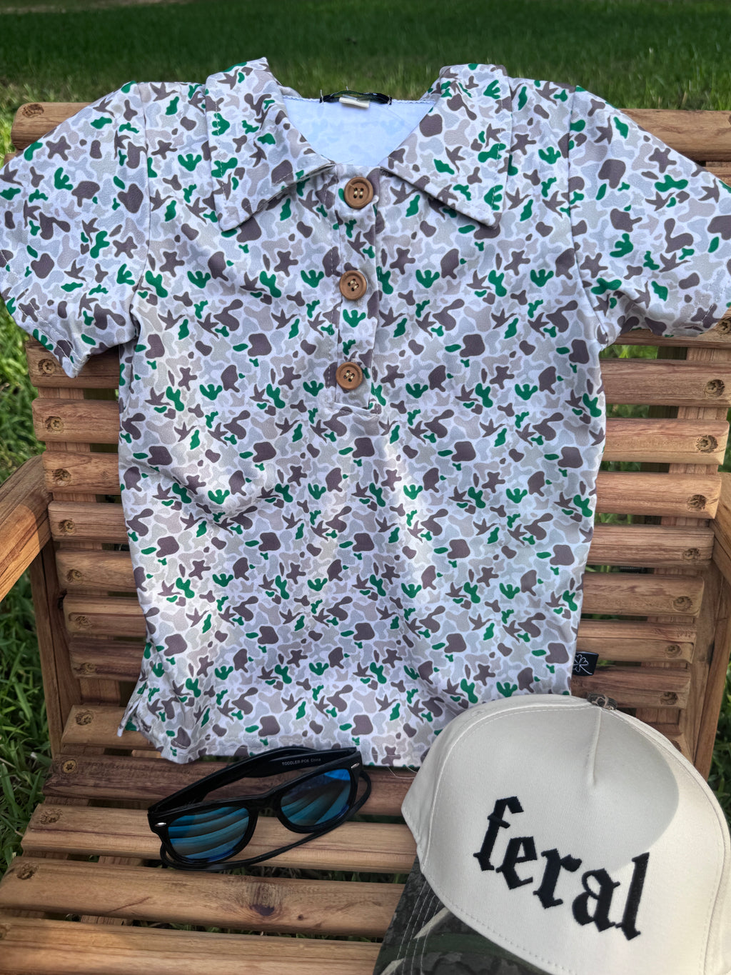 Little Outdoorsman Camo Polo