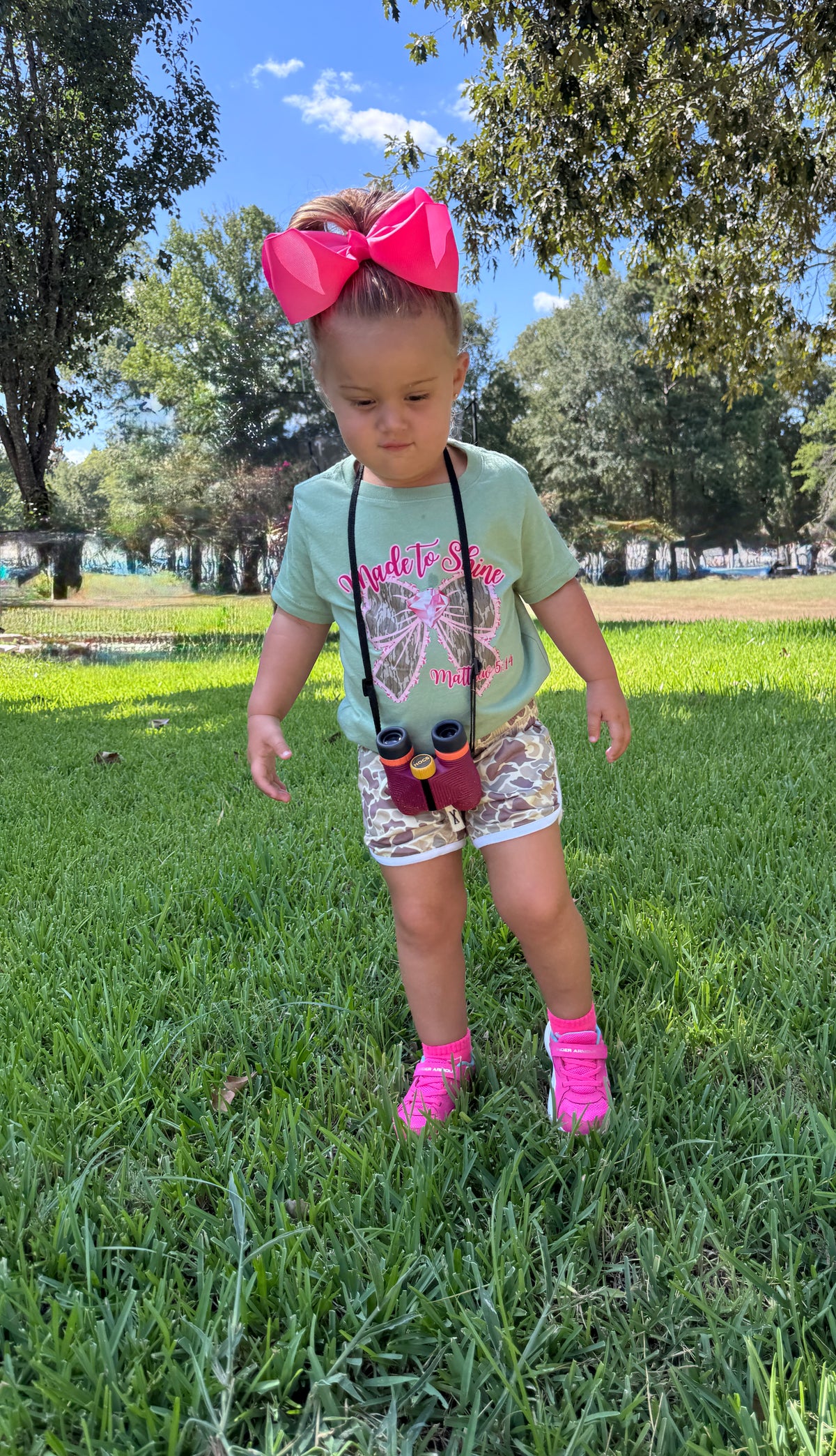 Made to Shine Camo Bow Tee