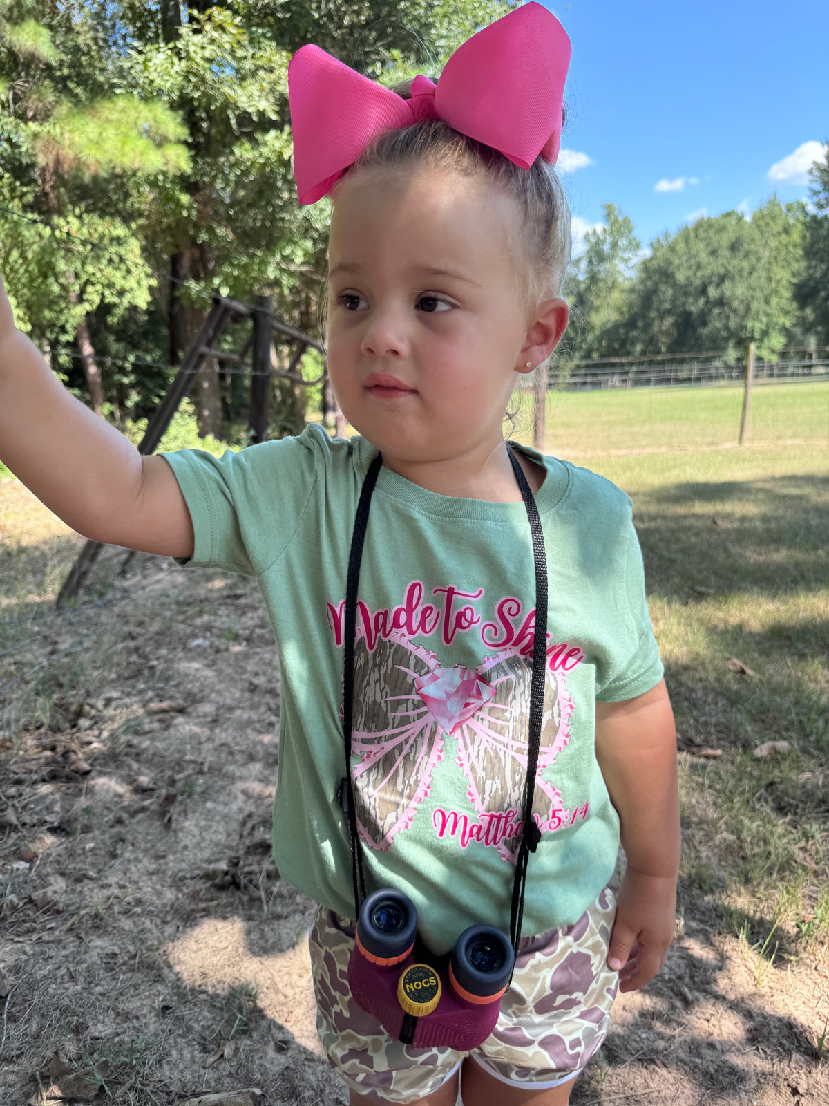 Made to Shine Camo Bow Tee