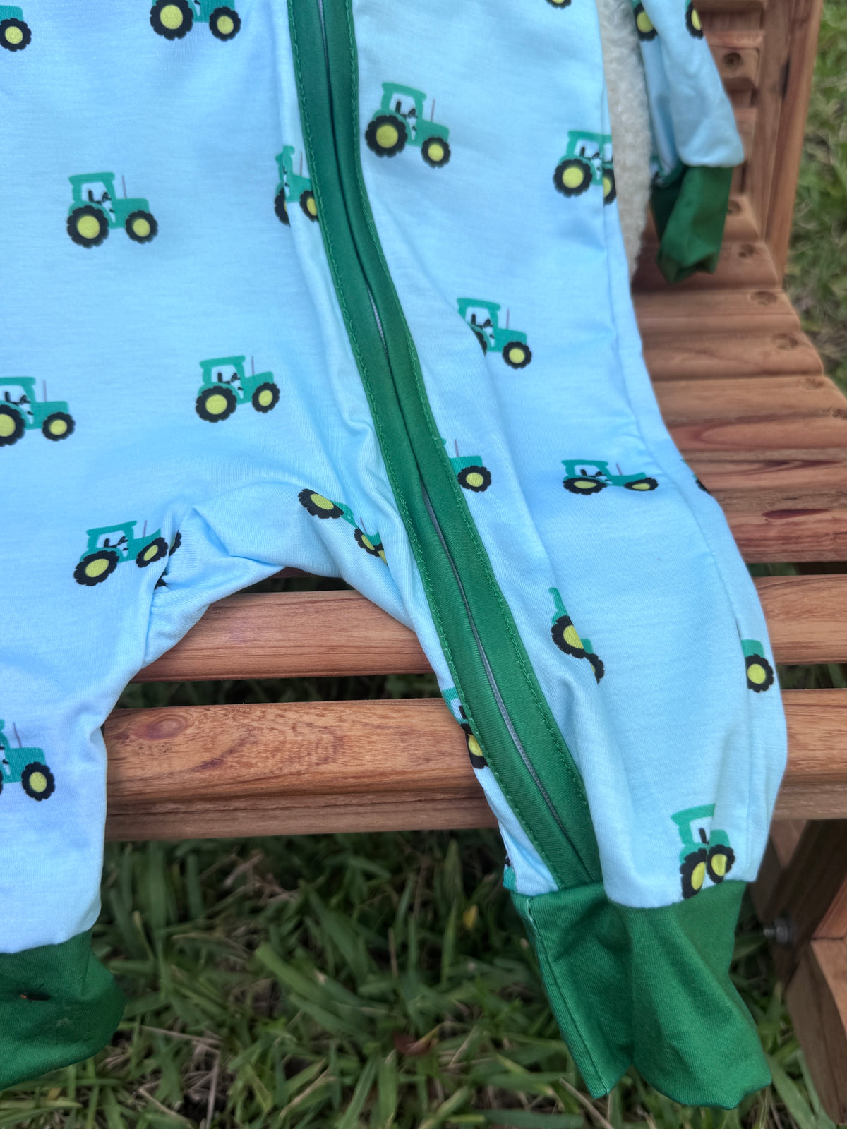 Little Tractor Zip Romper