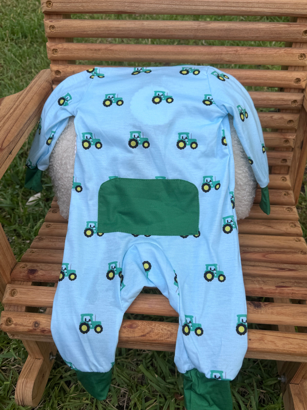 Little Tractor Zip Romper