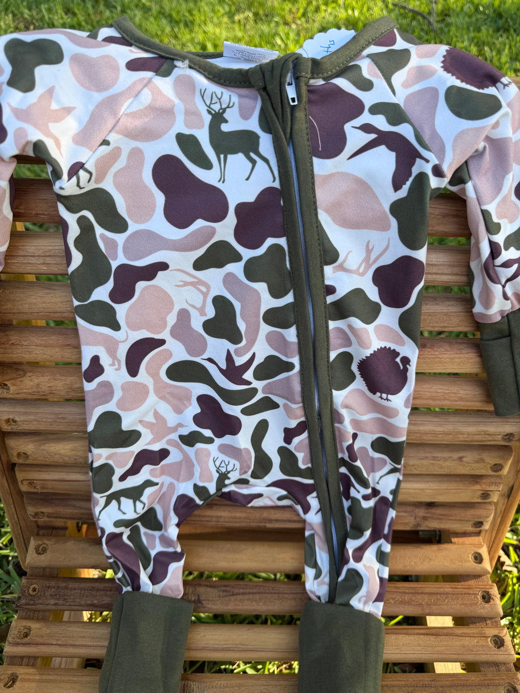 Little Hunter Camo Zip Romper