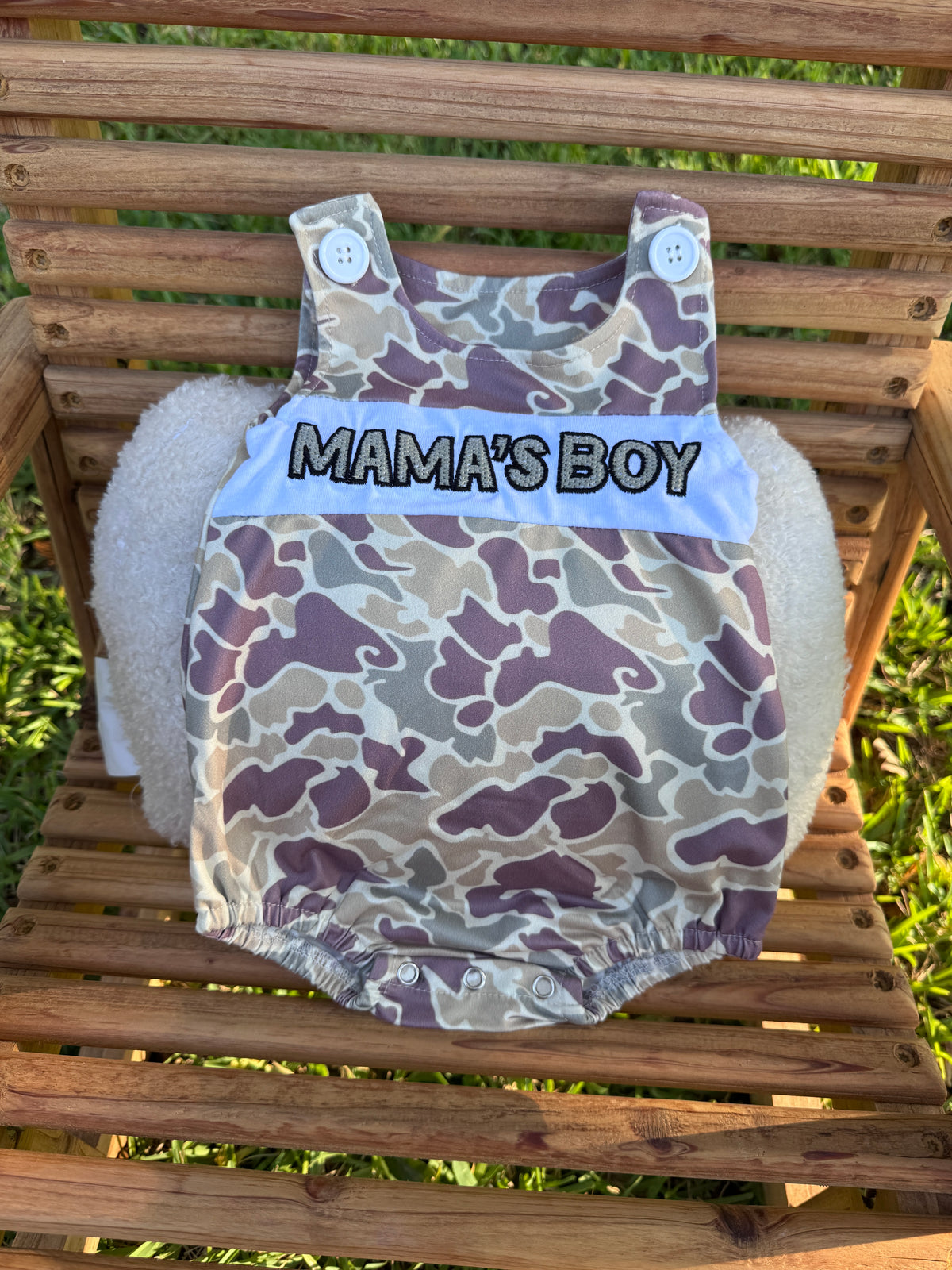 Mama's Boy Camo Bubble Romper