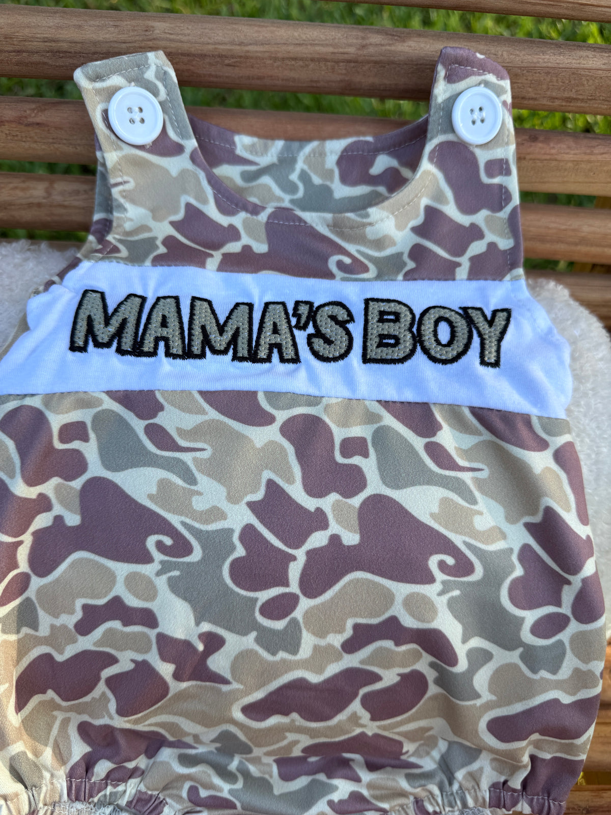 Mama's Boy Camo Bubble Romper