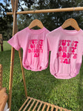 Put It On My Daddy's Tab Pink Bubble Romper