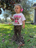 Wild Leopard Ruffle Bell Bottom Jeans