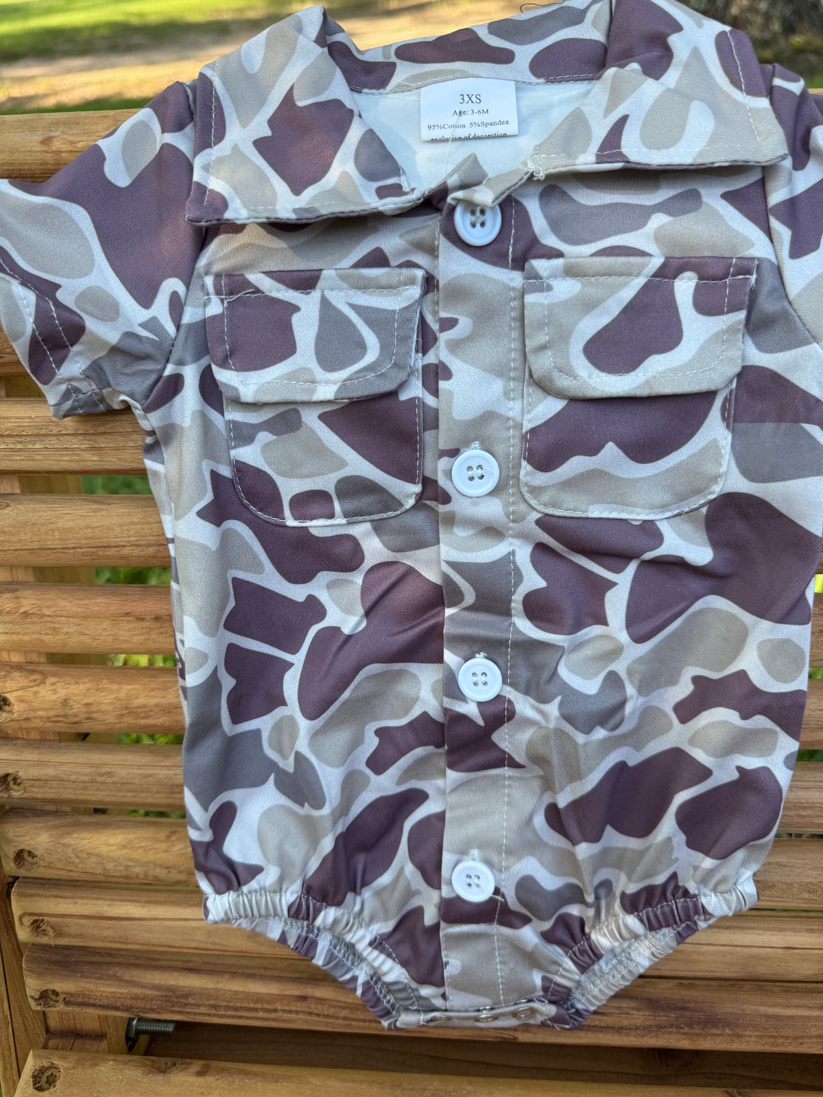 Classic Duck Camo Button-Up Onesie