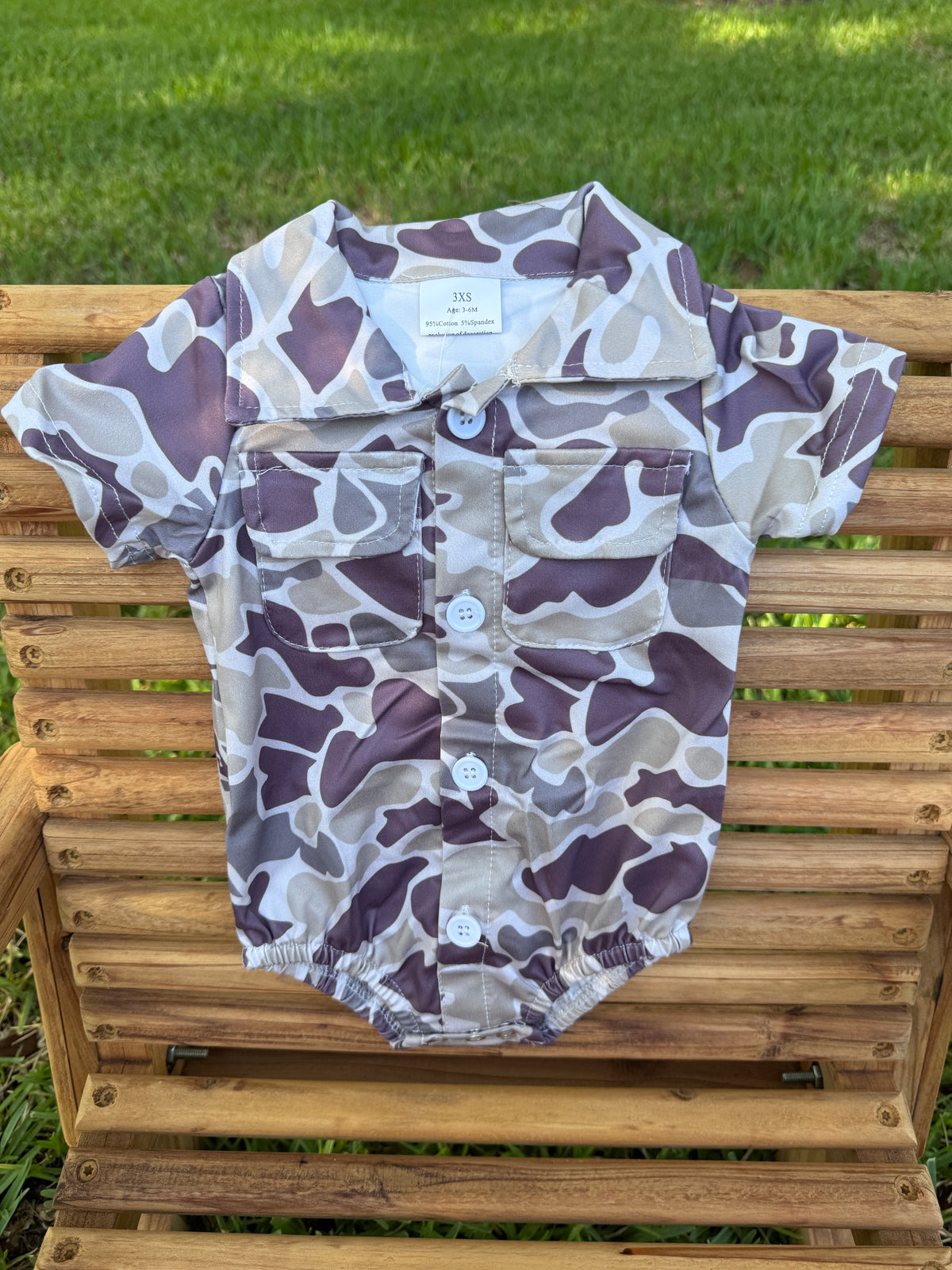 Classic Duck Camo Button-Up Onesie