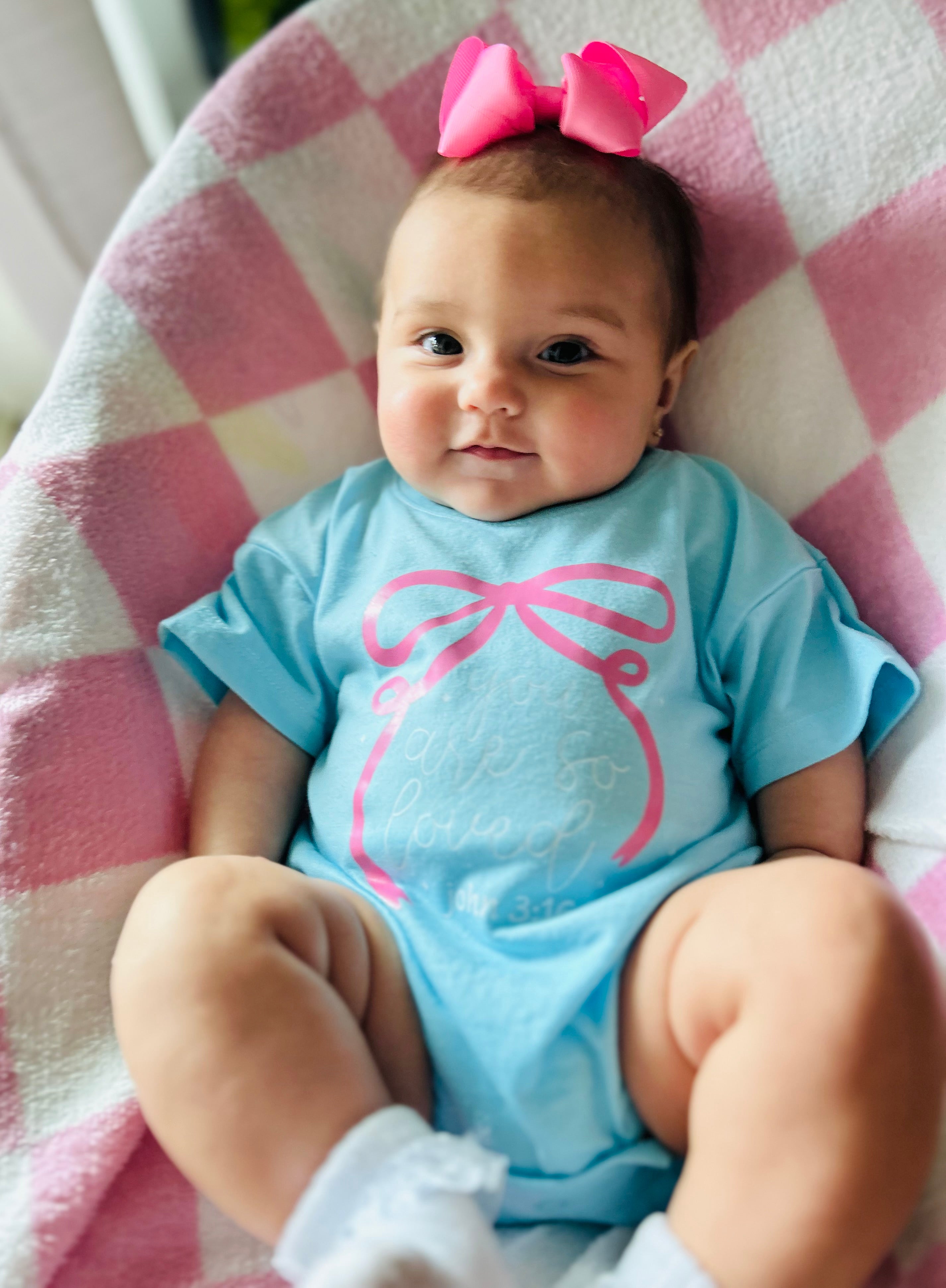 You Are So Loved Blue Bubble Romper