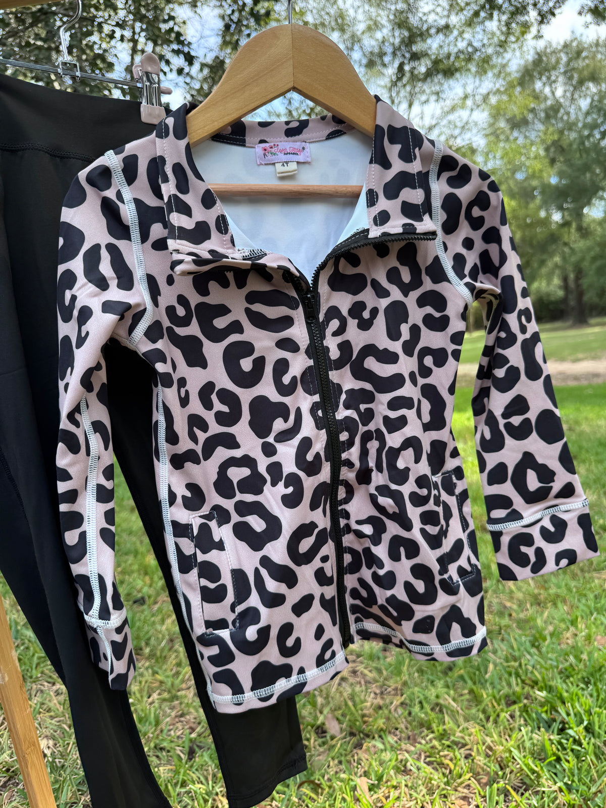 Leopard Active Jacket & Leggings Set